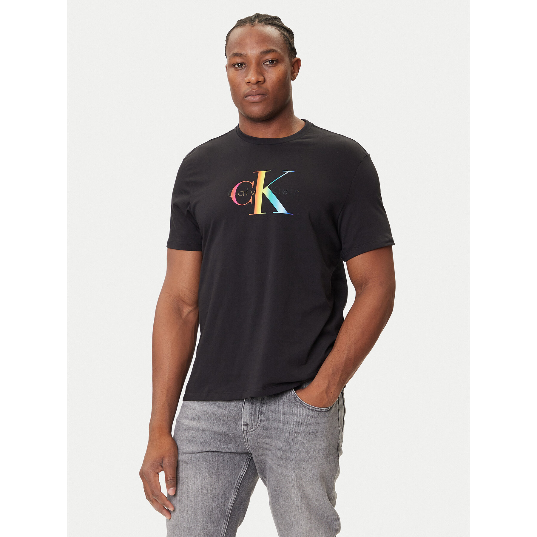 Calvin Klein Jeans T-shirt Pride Graphic LV04RC800G Crna Regular Fit