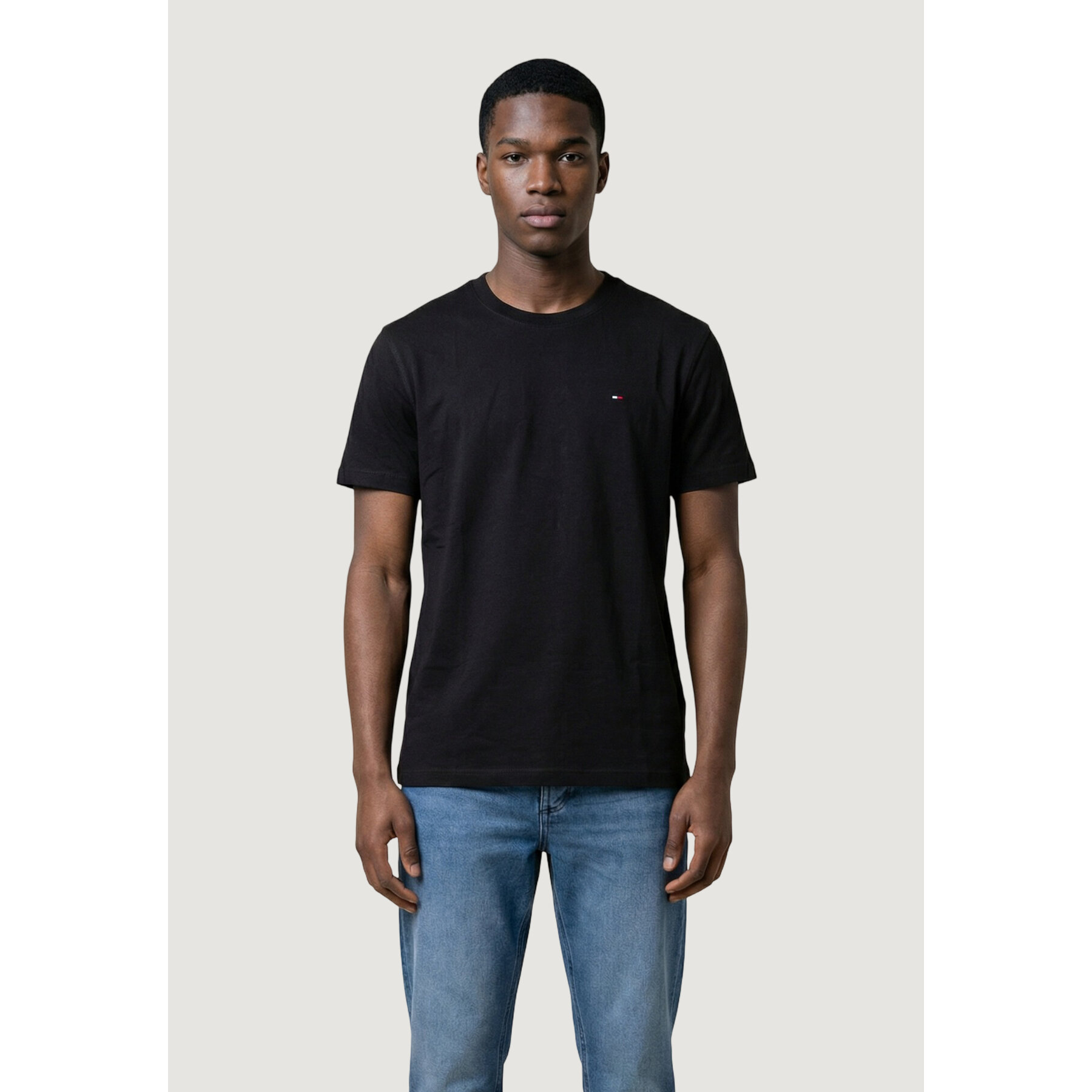Tommy Jeans T-Shirt Tjm Reg Sflag Ss Tee Ext DM0DM22504 Schwarz Regular Fit