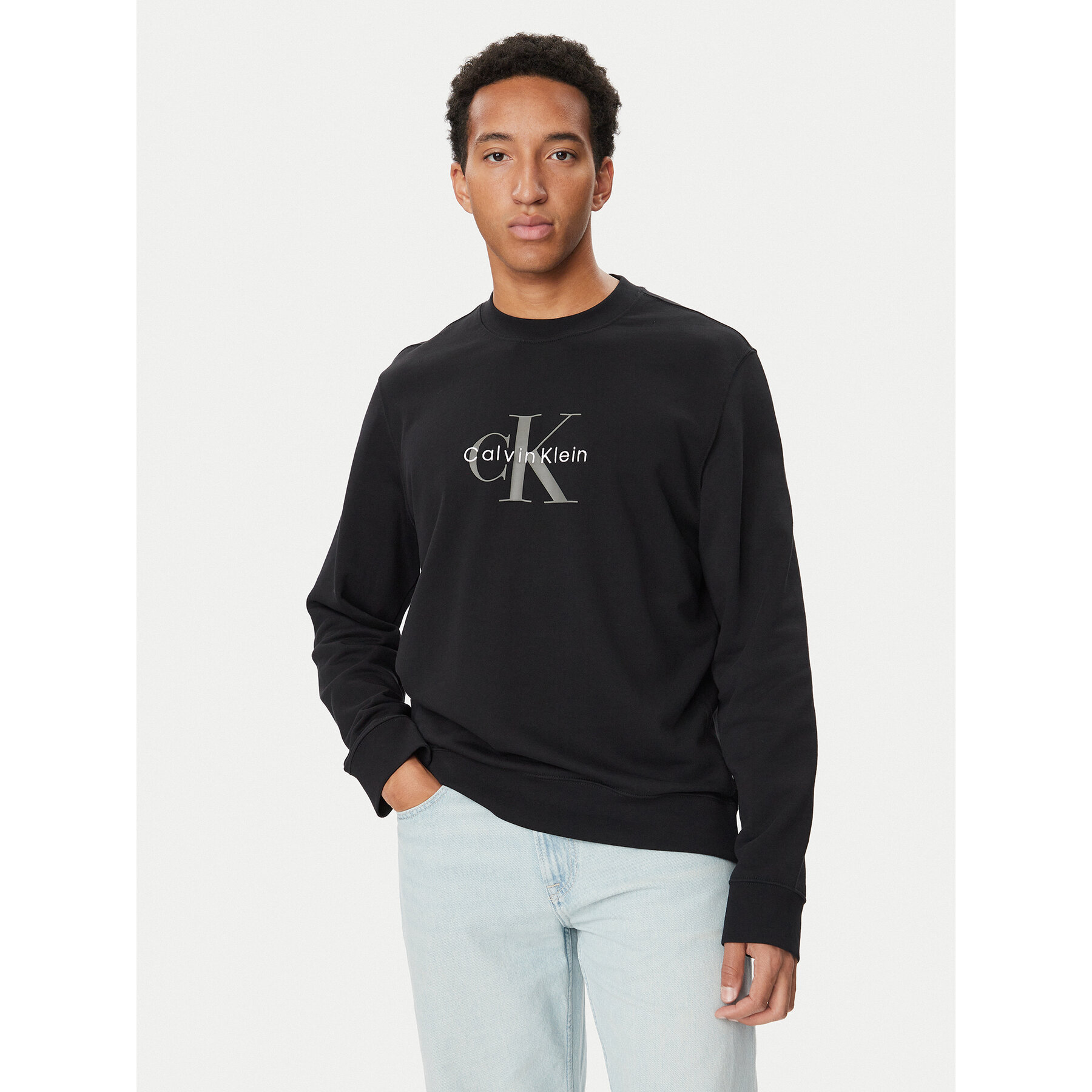 Calvin Klein Jeans Sweatshirt 350 Terry LV04RG278G Schwarz Regular Fit