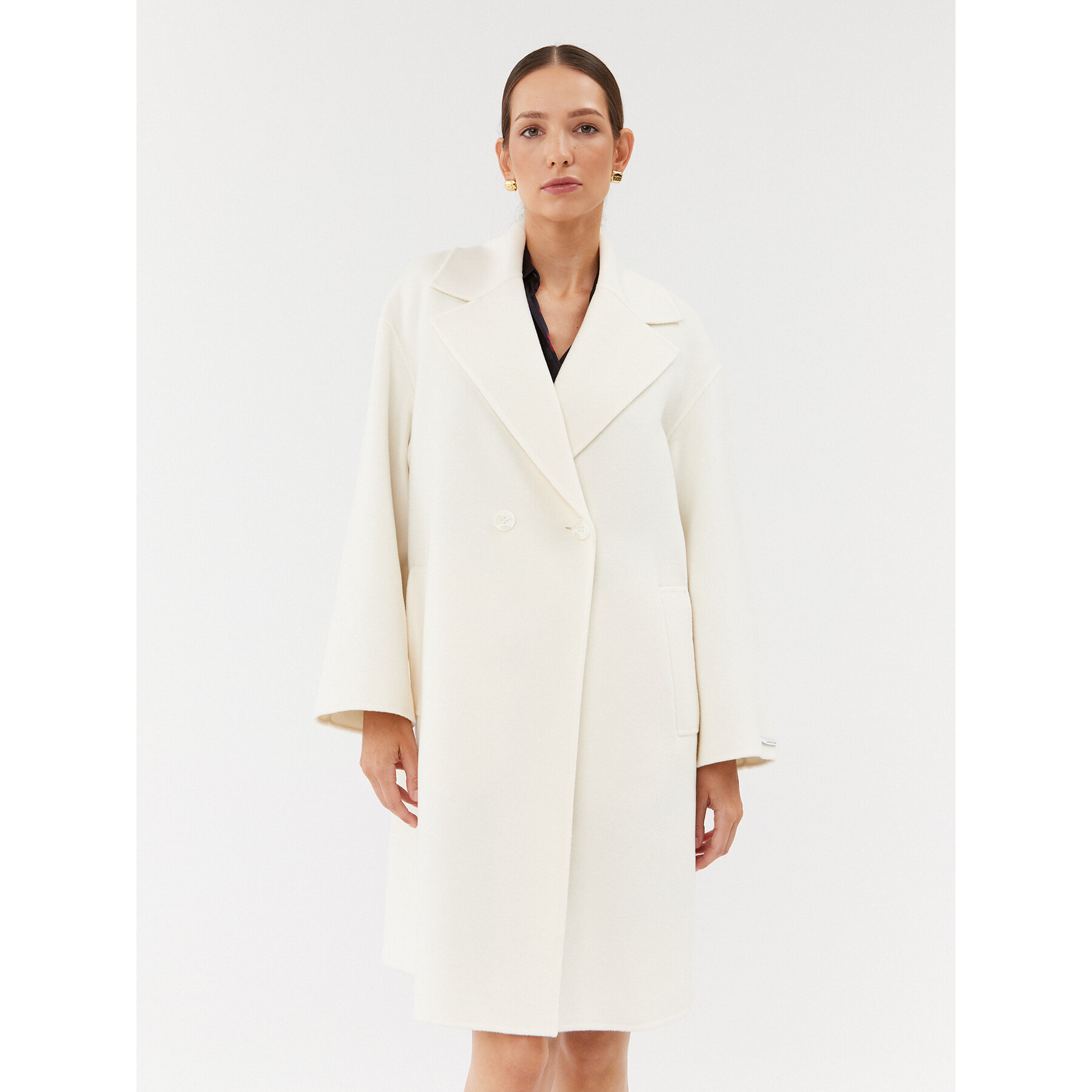 Marella Wollmantel Nandina 2330160838200 Écru Regular Fit