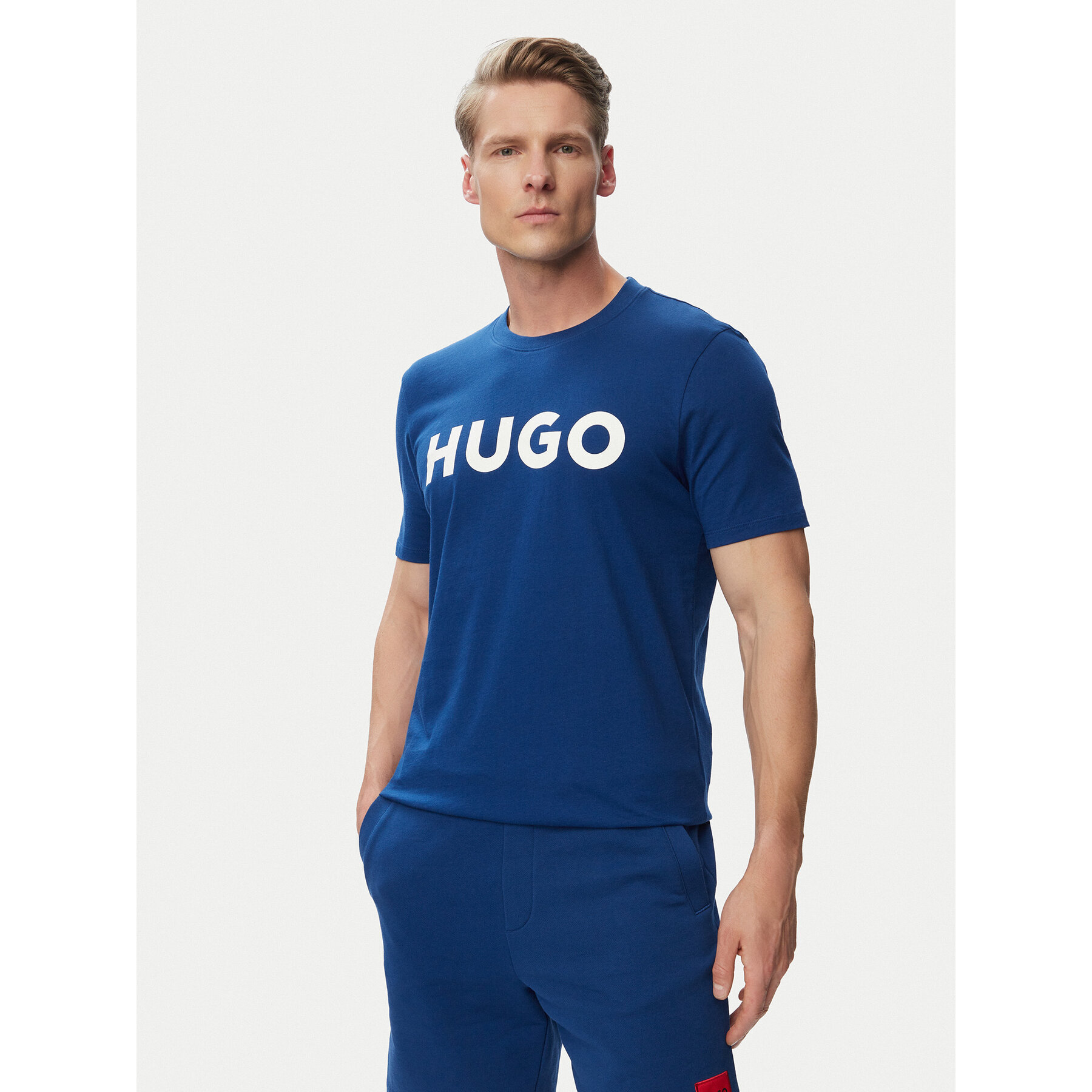 HUGO Majica Dulivio 50467556 Modra Regular Fit