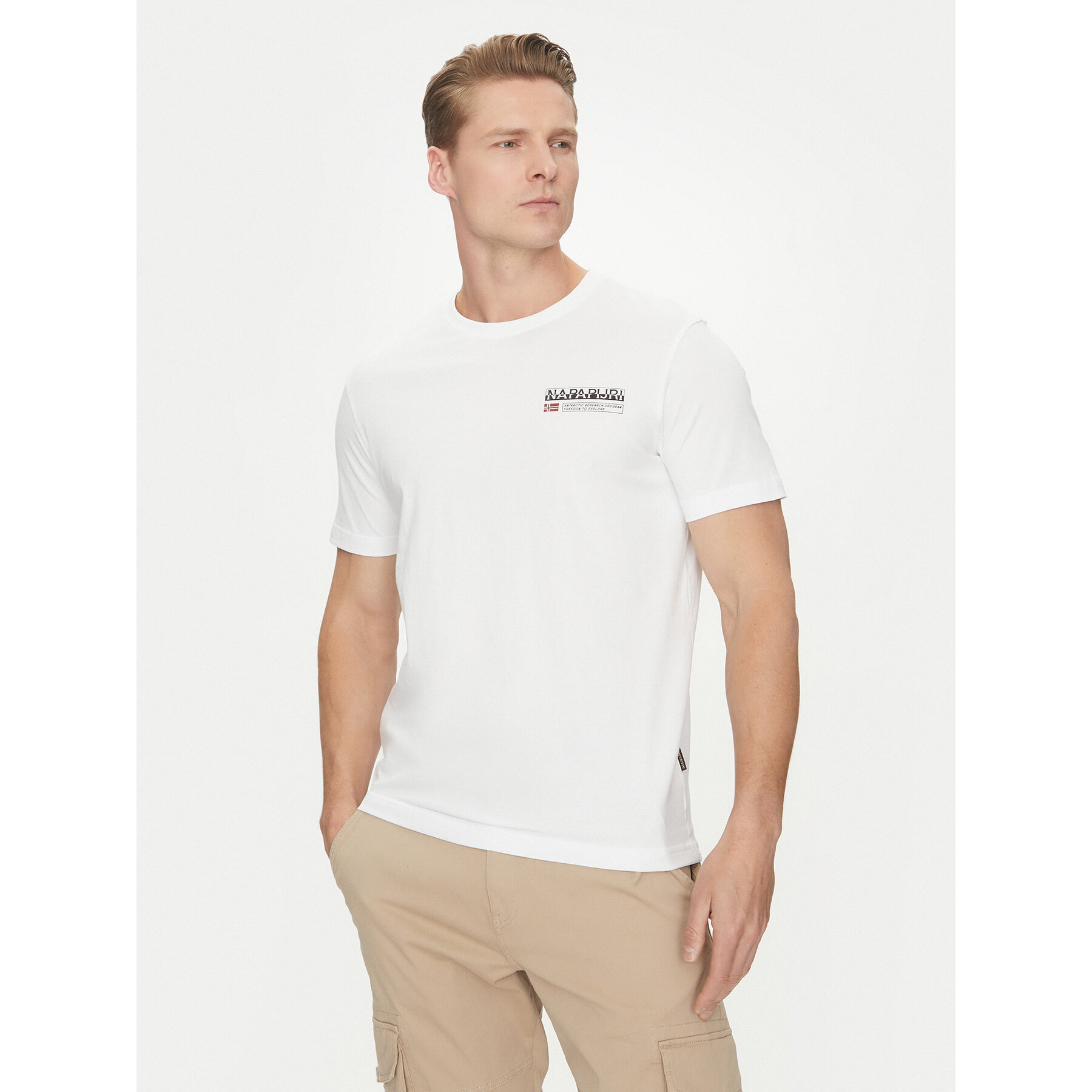 Napapijri T-shirt Kasba NP0A4HQQ Bianco Regular Fit