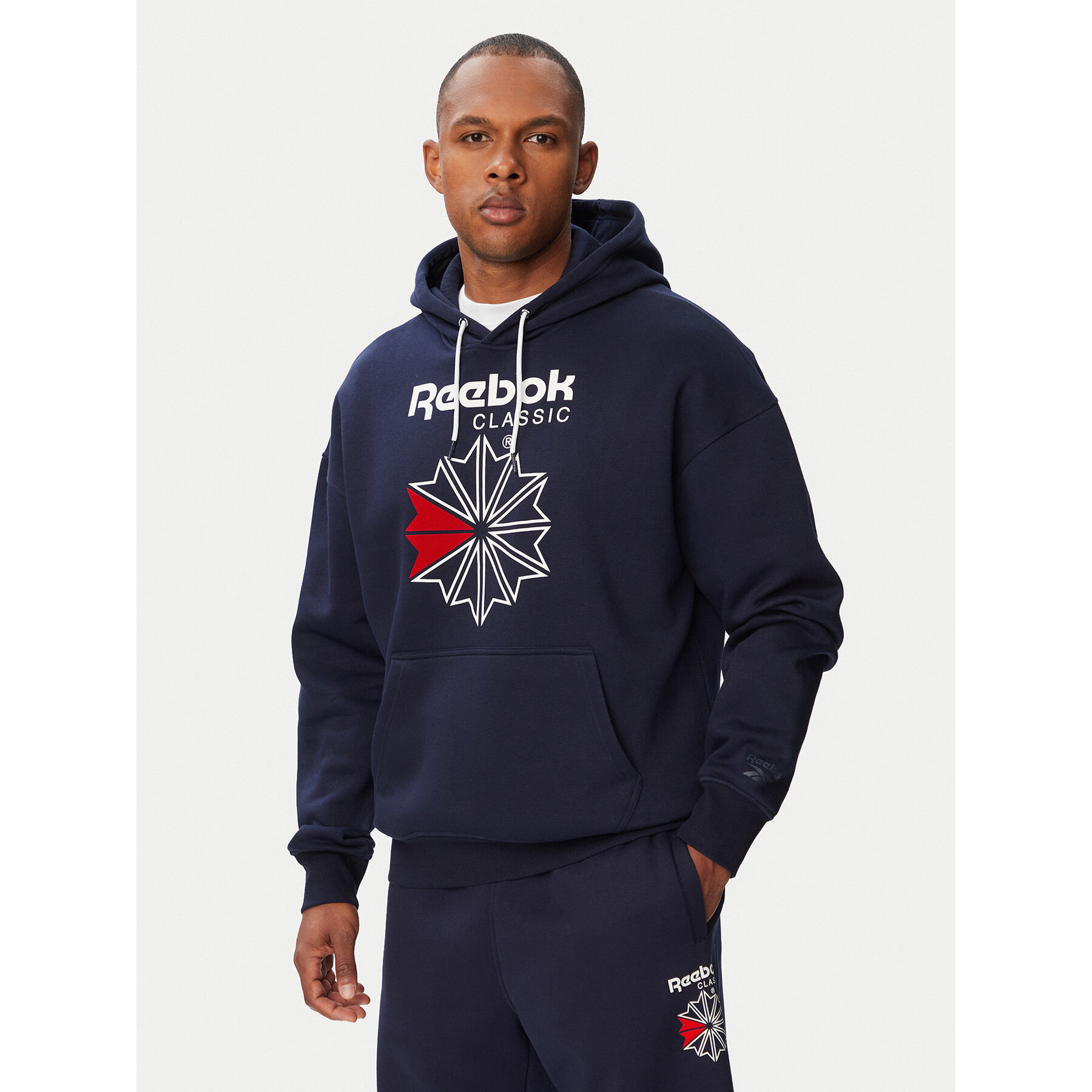 Reebok Majica dugih rukava Hainrich RK25734CCM Tamnoplava Regular Fit