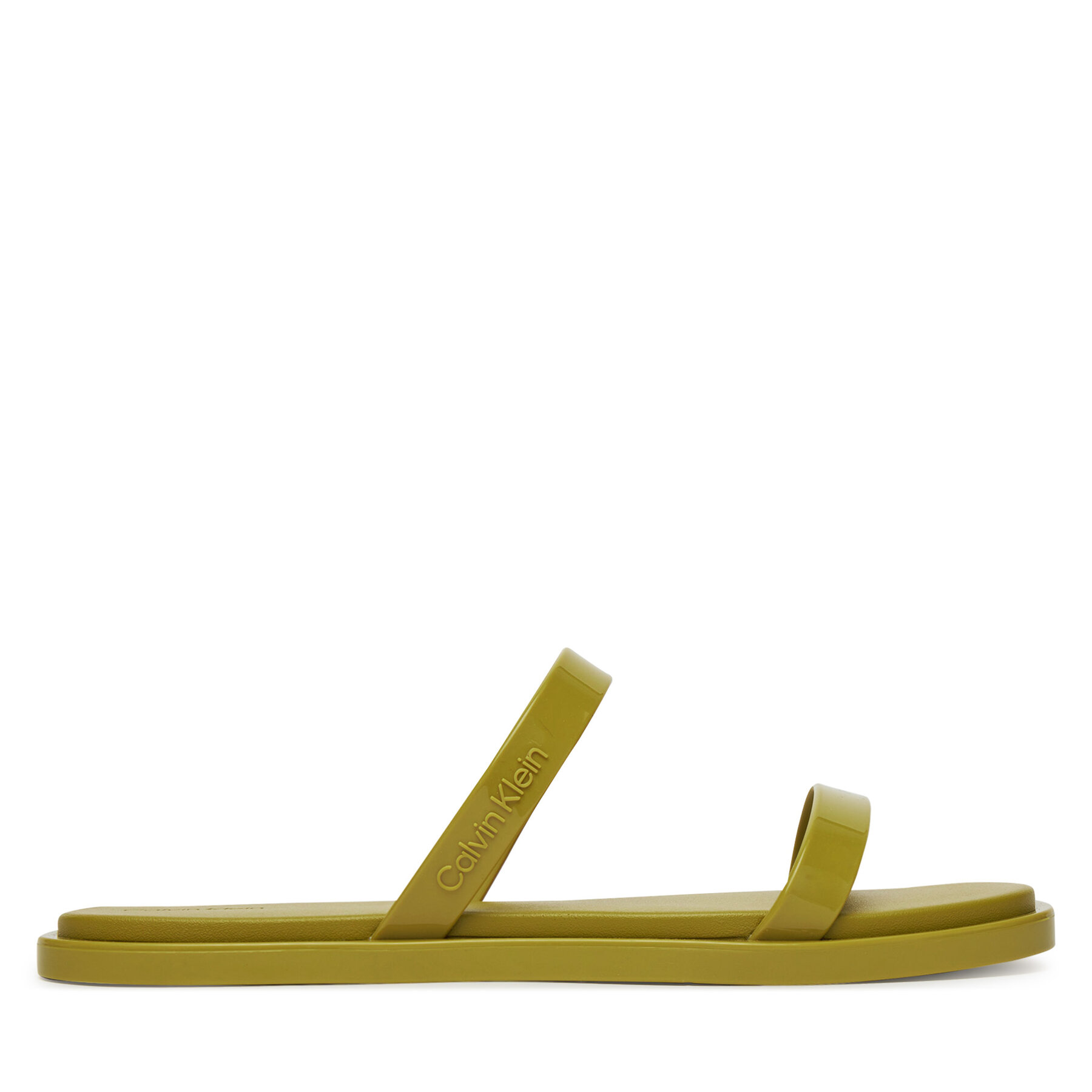 Šľapky Calvin Klein Double Bar Slide - Jelly HW0HW02417 Zelená