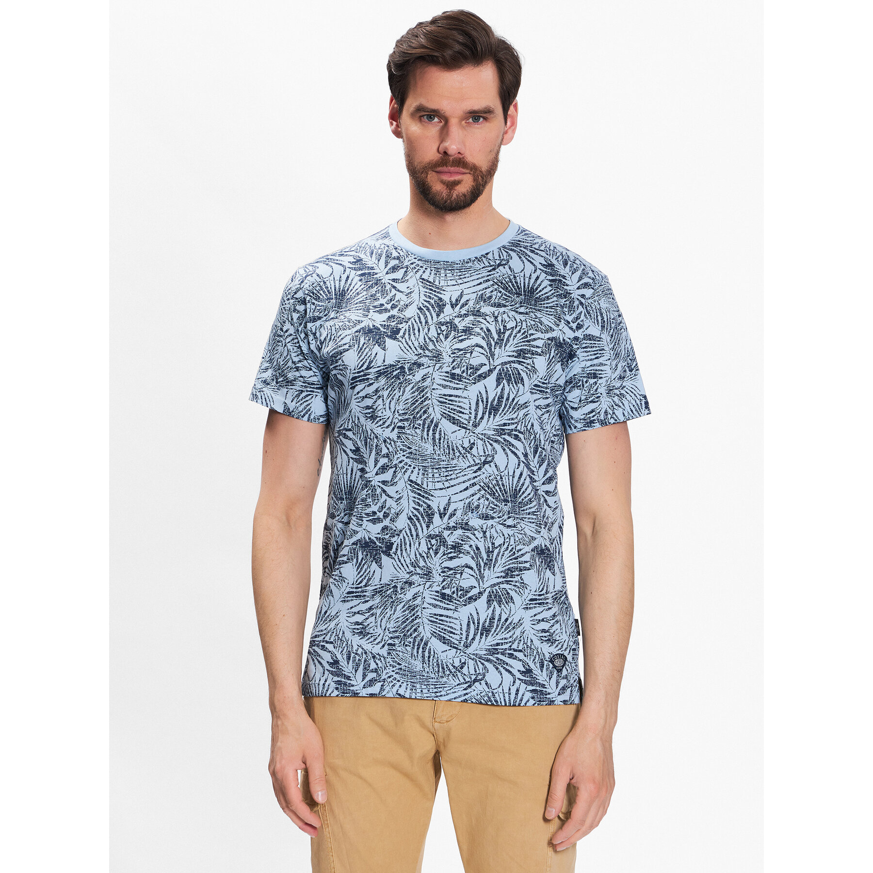 INDICODE T-shirt Palme 40-935 Blu Regular Fit