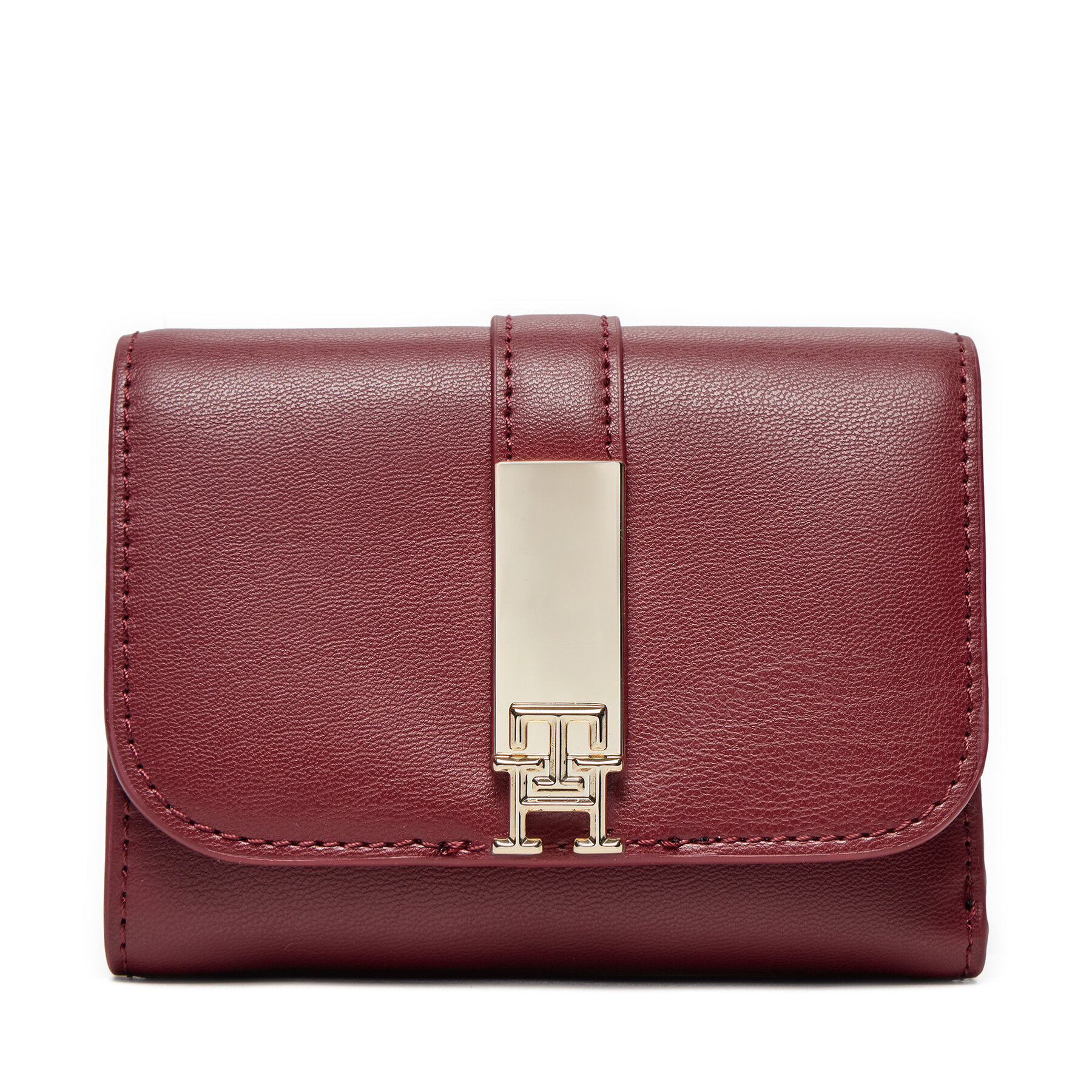 Pequeña cartera de mujer Tommy Hilfiger Th Heritage Med AW0AW16579 Guinda/burdeos