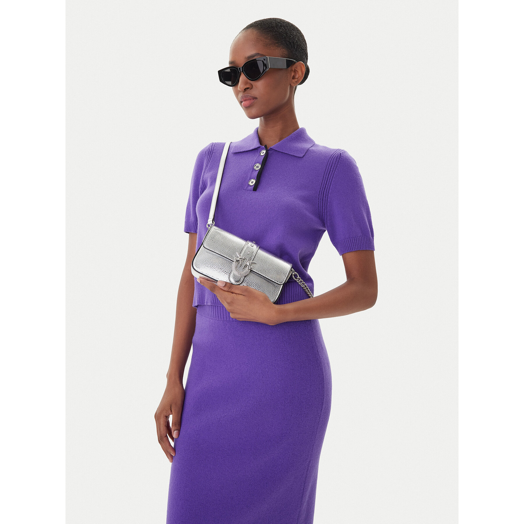 Дамска чанта PINKO Love One Slouchy Baby AI 25-26 PCPL 105353 A2WD Сребрист