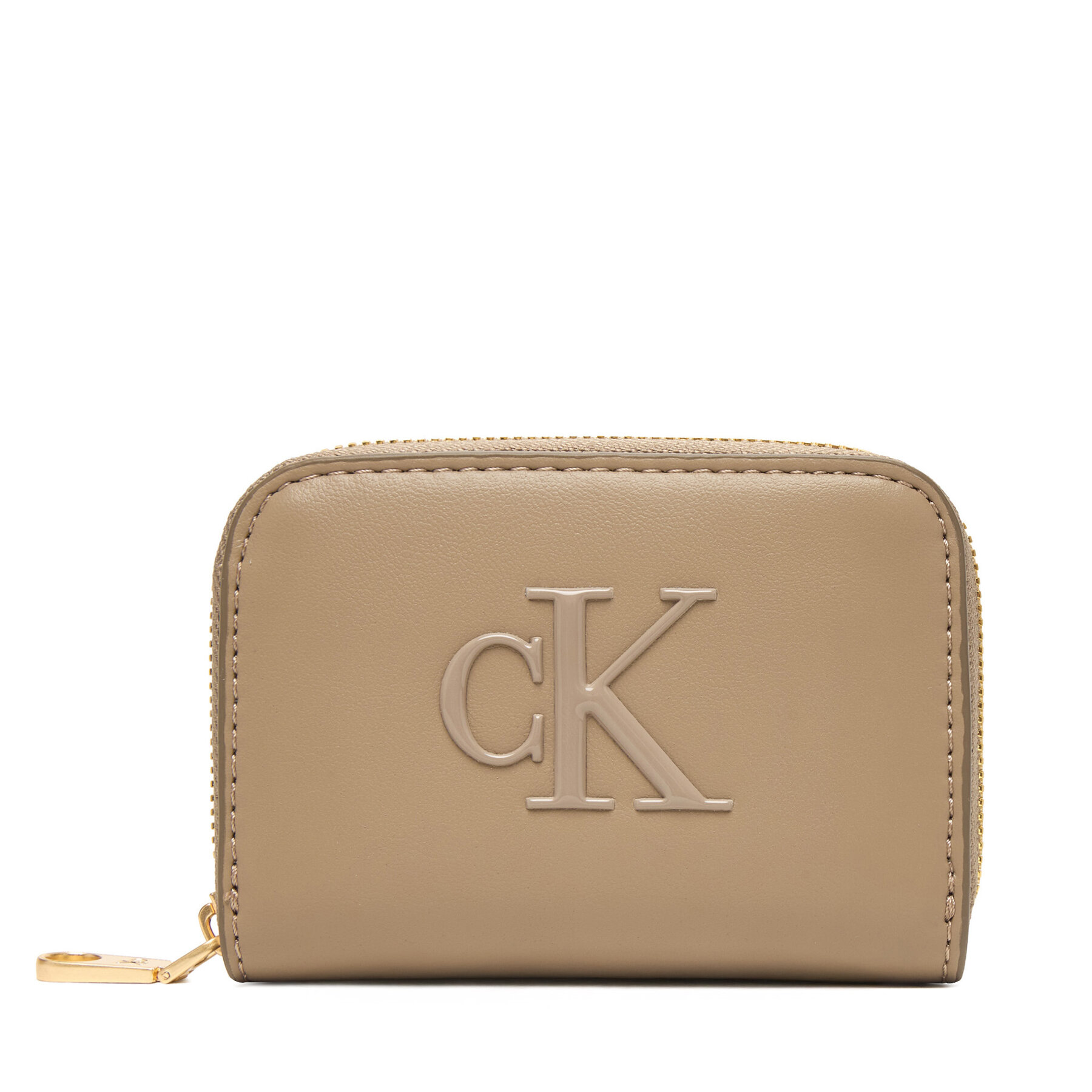 Calvin Klein Πορτοφόλι Calvin Klein Bold Ck Medium Zip Around LV04F1154G Μπεζ