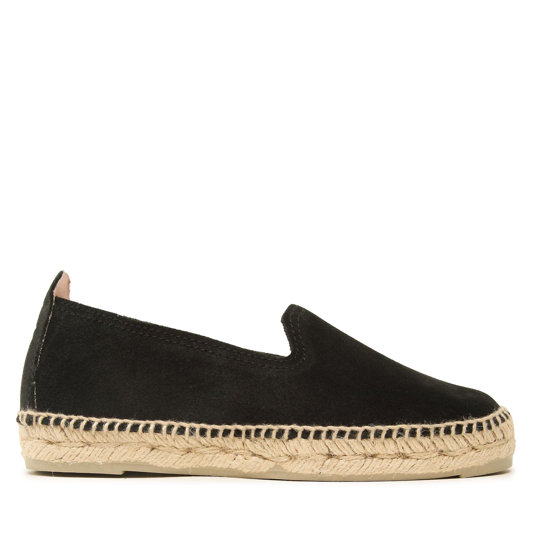 Manebi Mujer Alpargatas, Talla : 39, Negro, Suede Flat Espadrilles
