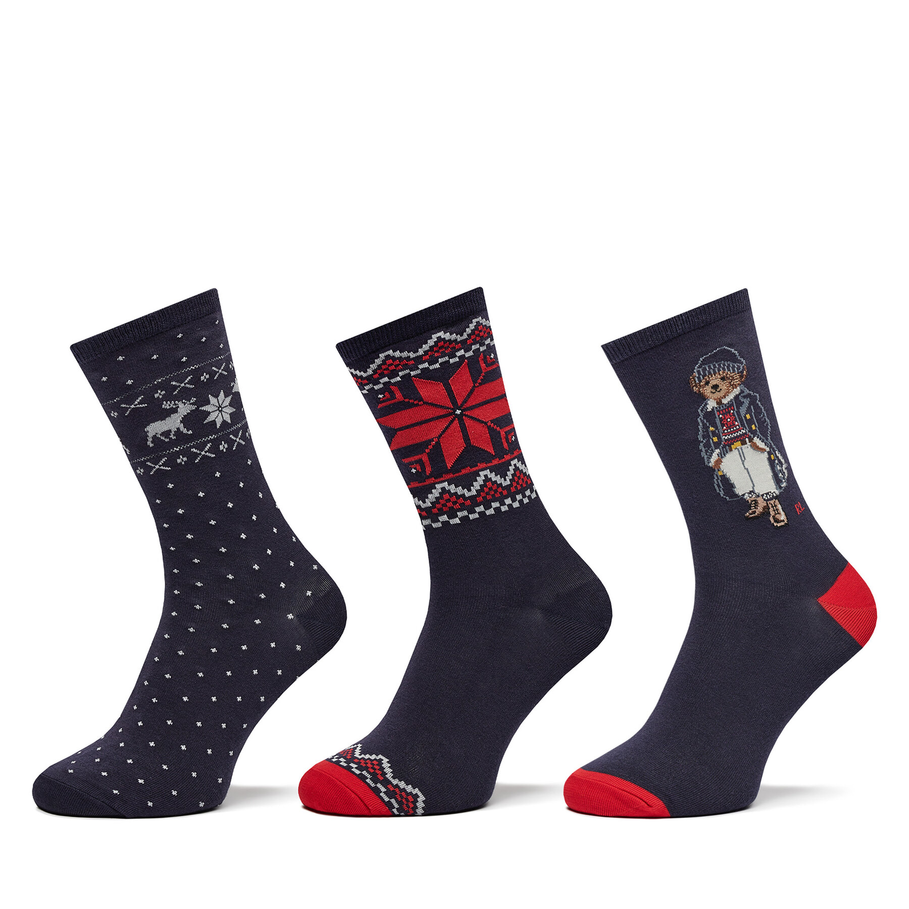 3 pares de calcetines altos para mujer Polo Ralph Lauren 455956272001 Azul marino