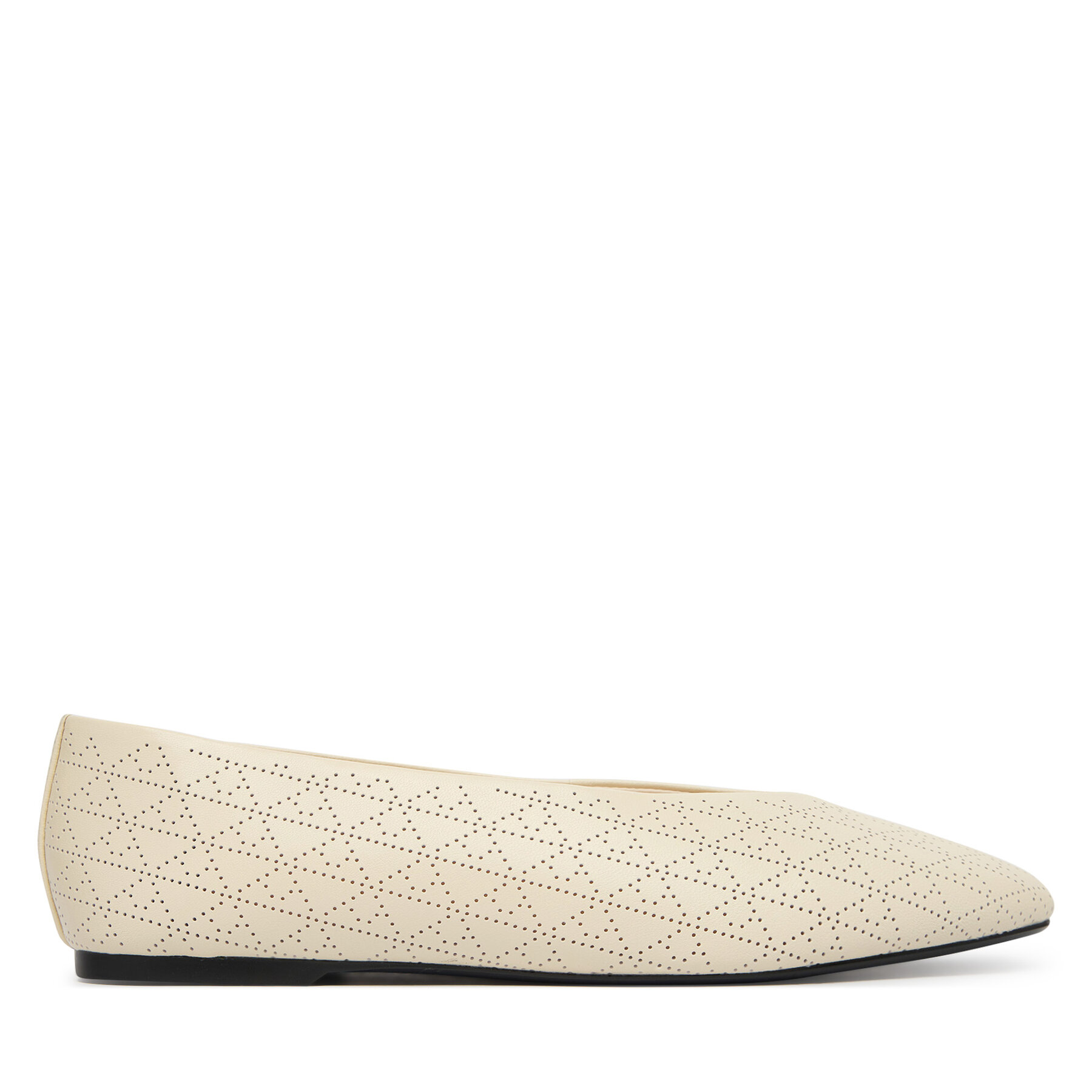 Baleríny Calvin Klein Square Ballerina Aop Lth HW0HW02936 Béžová
