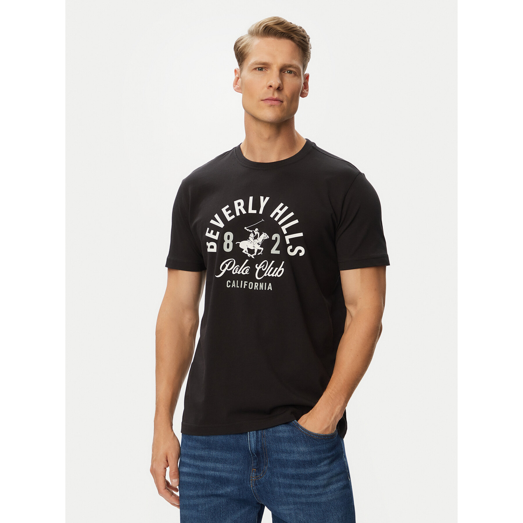 Beverly Hills Polo Club Majica P-SS26M-TS1290 Črna Regular Fit