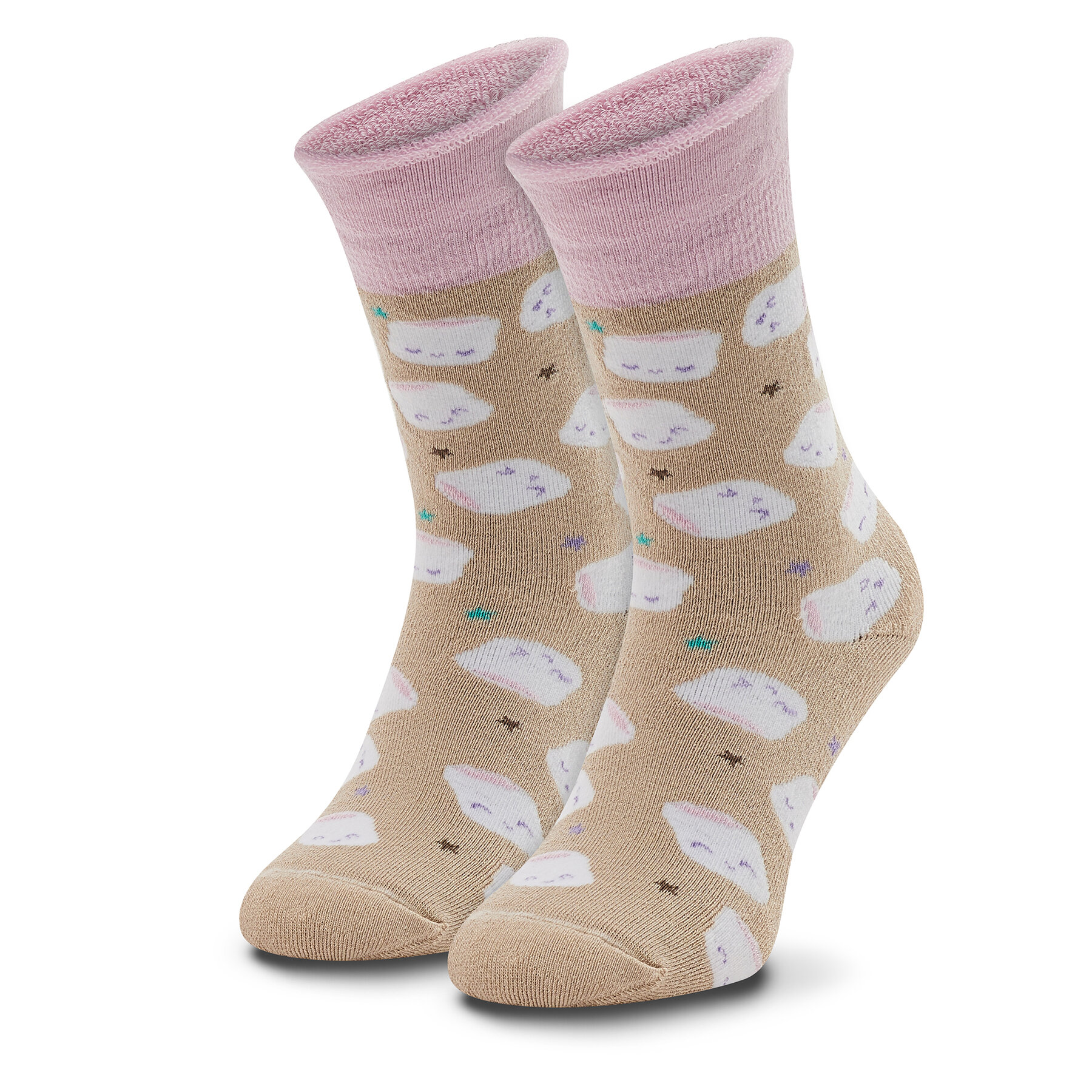 Ponožky Vysoké Unisex Zooksy Warm Winter Marshmallows Béžová
