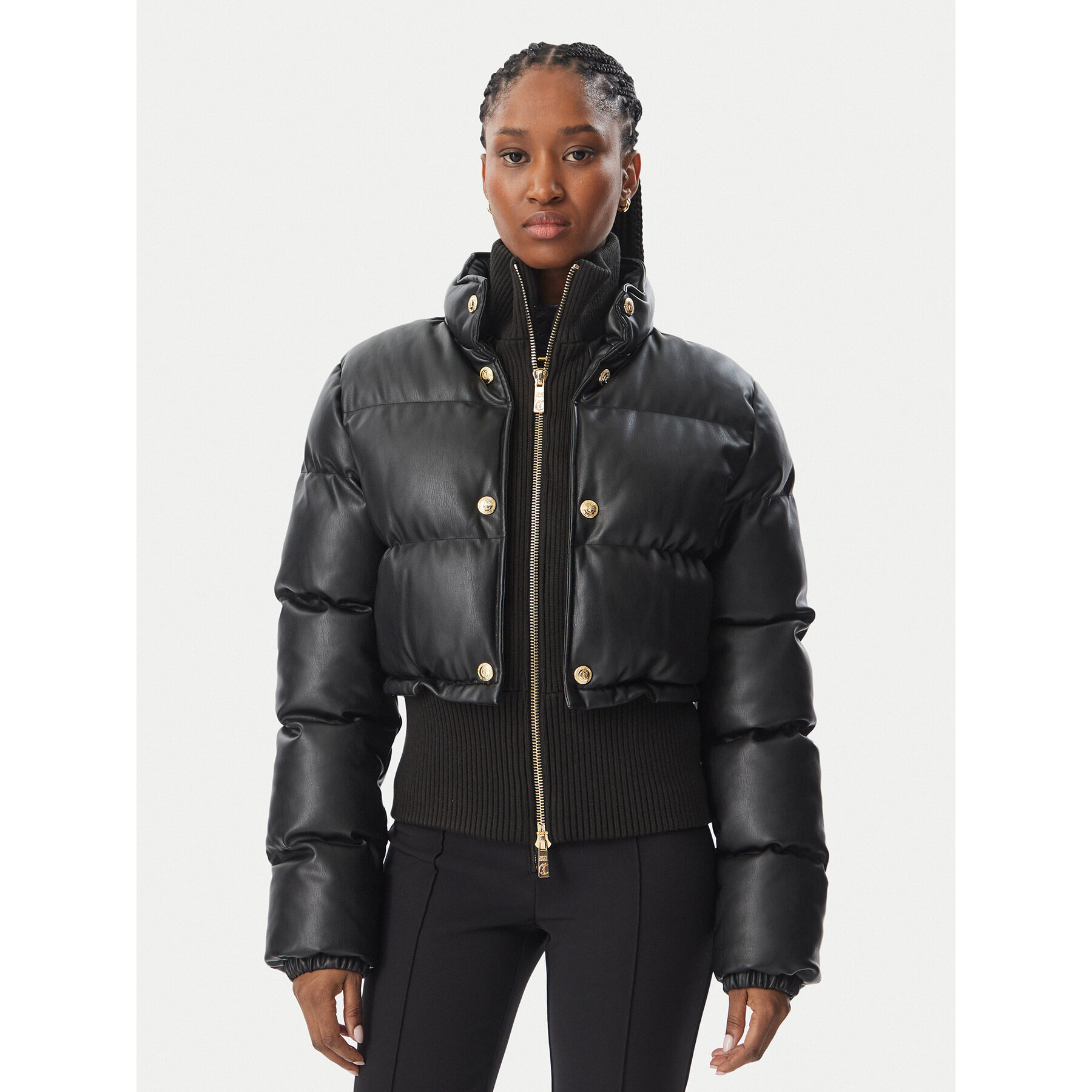 Just Cavalli Winterjacke 81PAS405 CNDU2 Schwarz Regular Fit