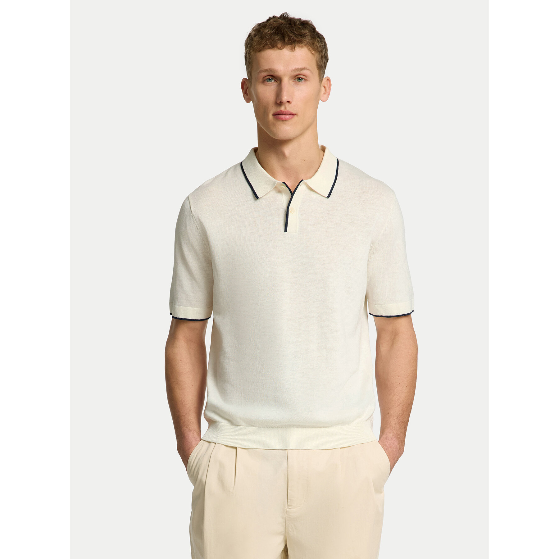 Selected Homme Polo 16096391 Μπεζ Regular Fit