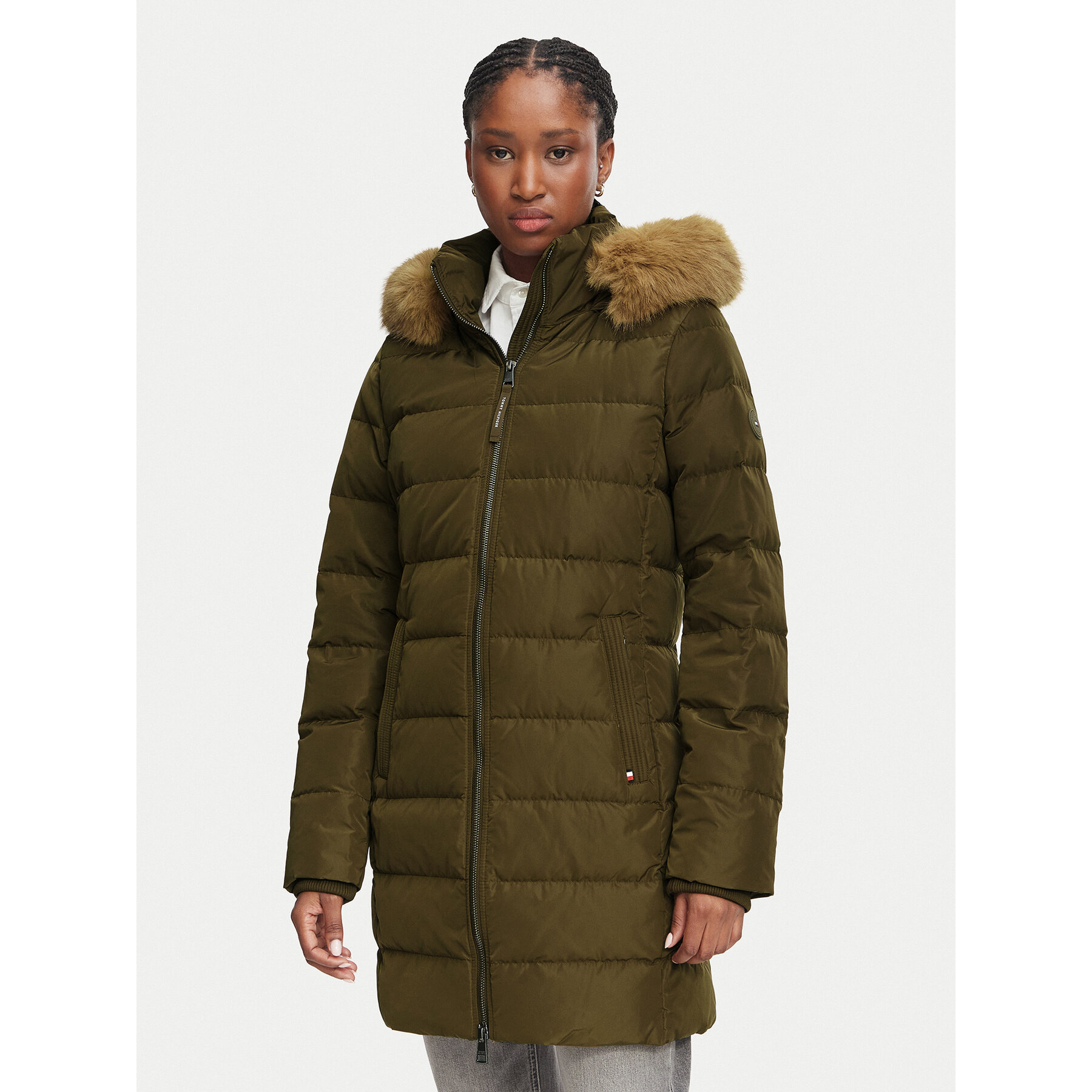 Tommy Hilfiger Winterjacke Heritage Tyra WW0WW51563 Dunkelgrün Slim Fit