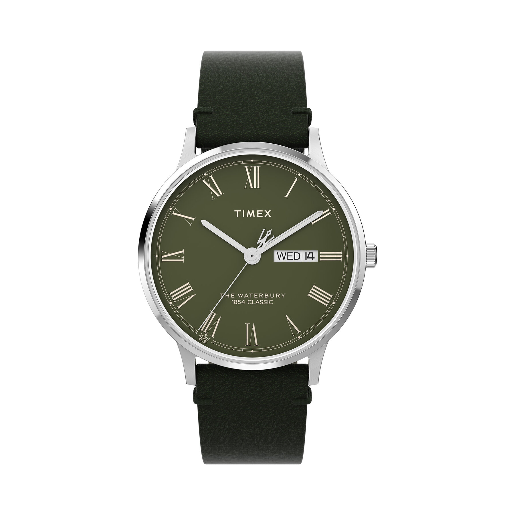 Męski Zegarek Timex Zielony Waterbury Classic TW2W50500