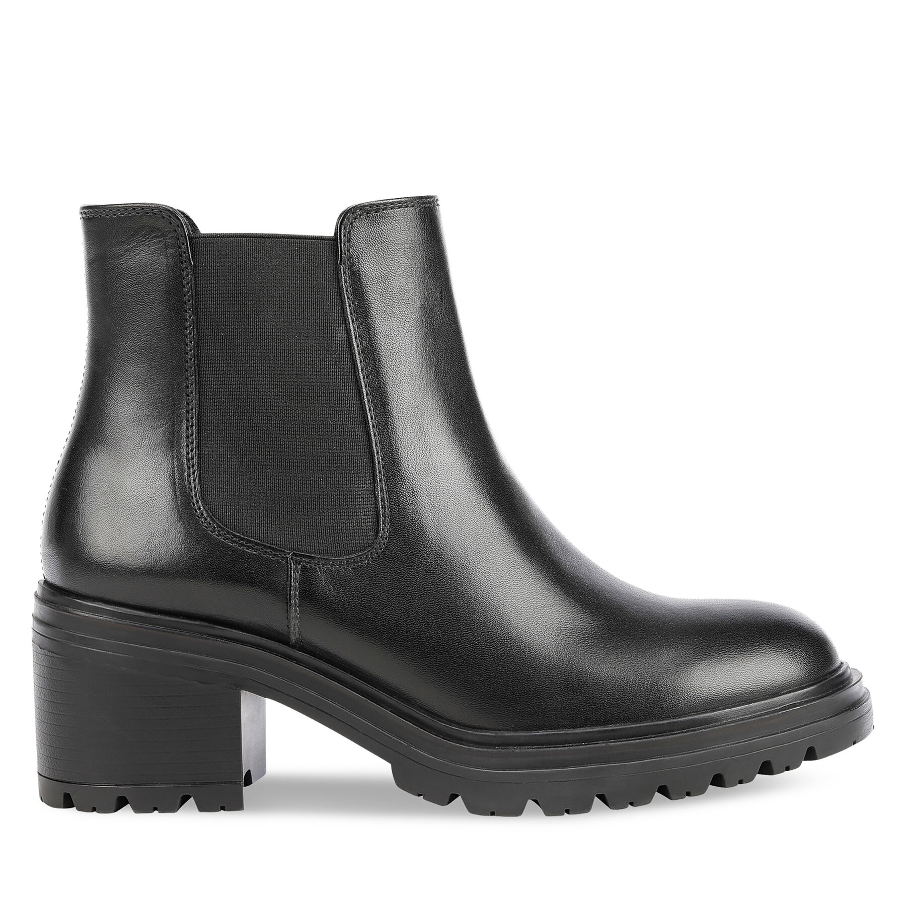 Členková obuv s elastickým prvkom Geox D Damiana D16QCG 00043 C9999 Čierna