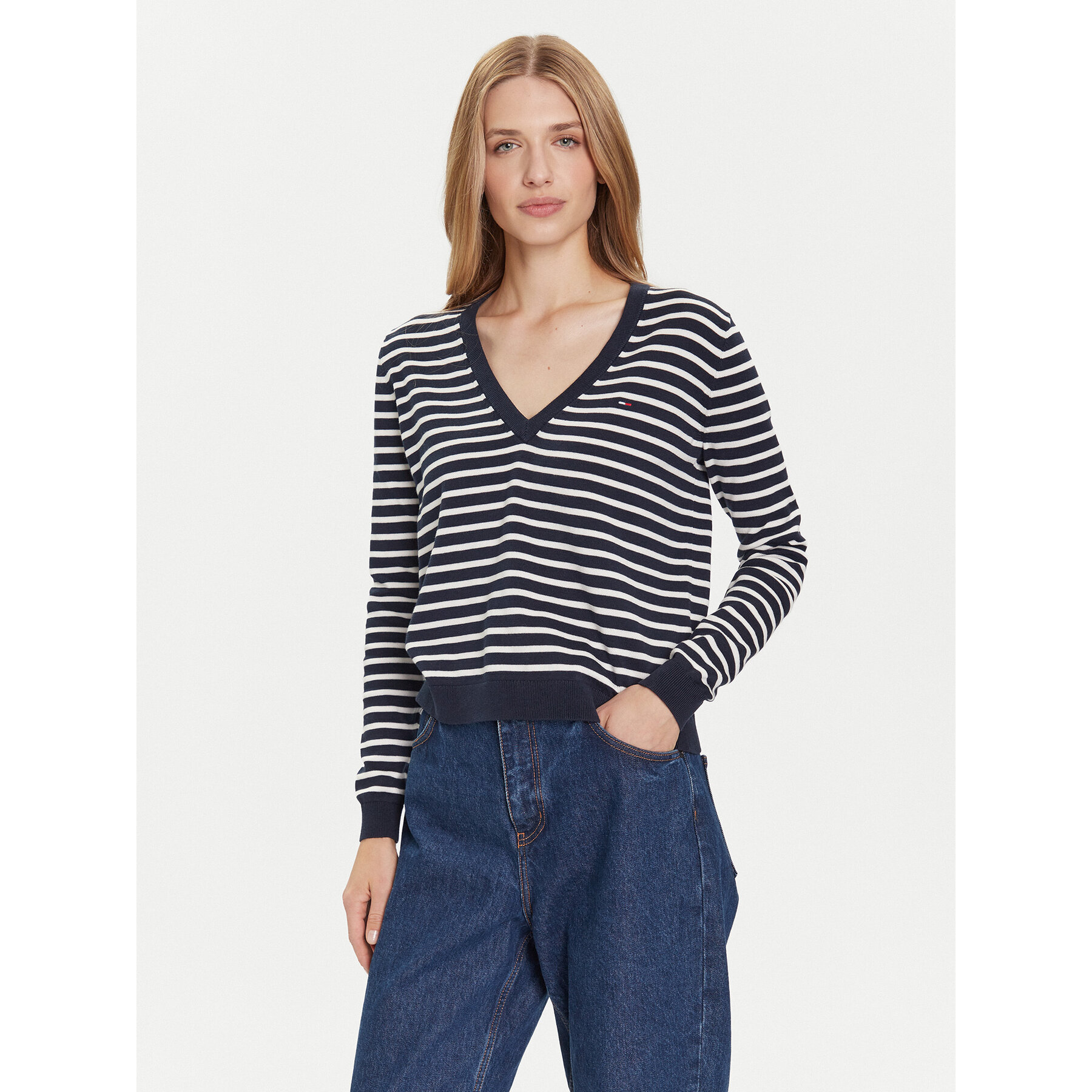 Tommy Jeans Pullover Essential DW0DW19888 Dunkelblau Regular Fit