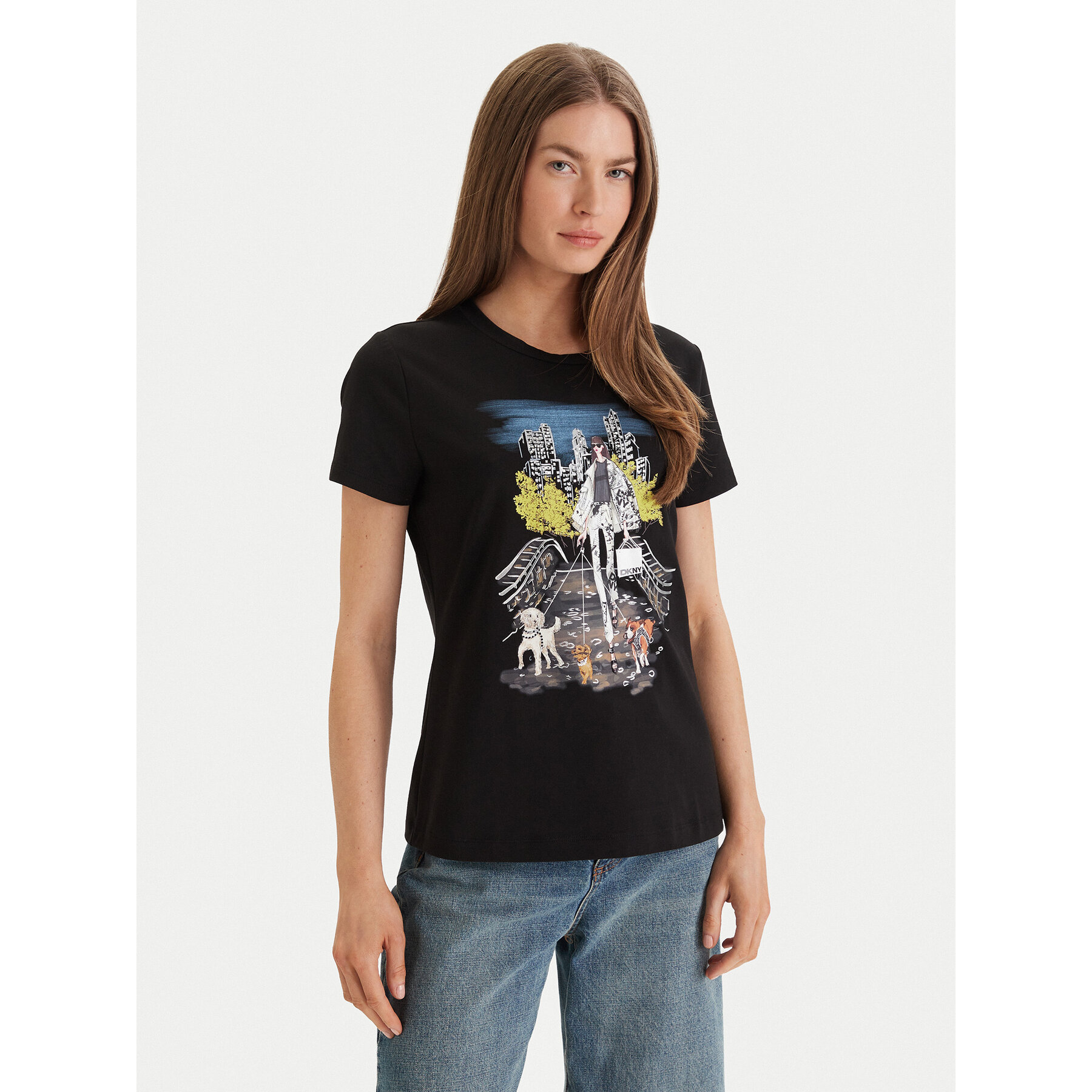 DKNY T-Shirt P61M0WNA Schwarz Regular Fit