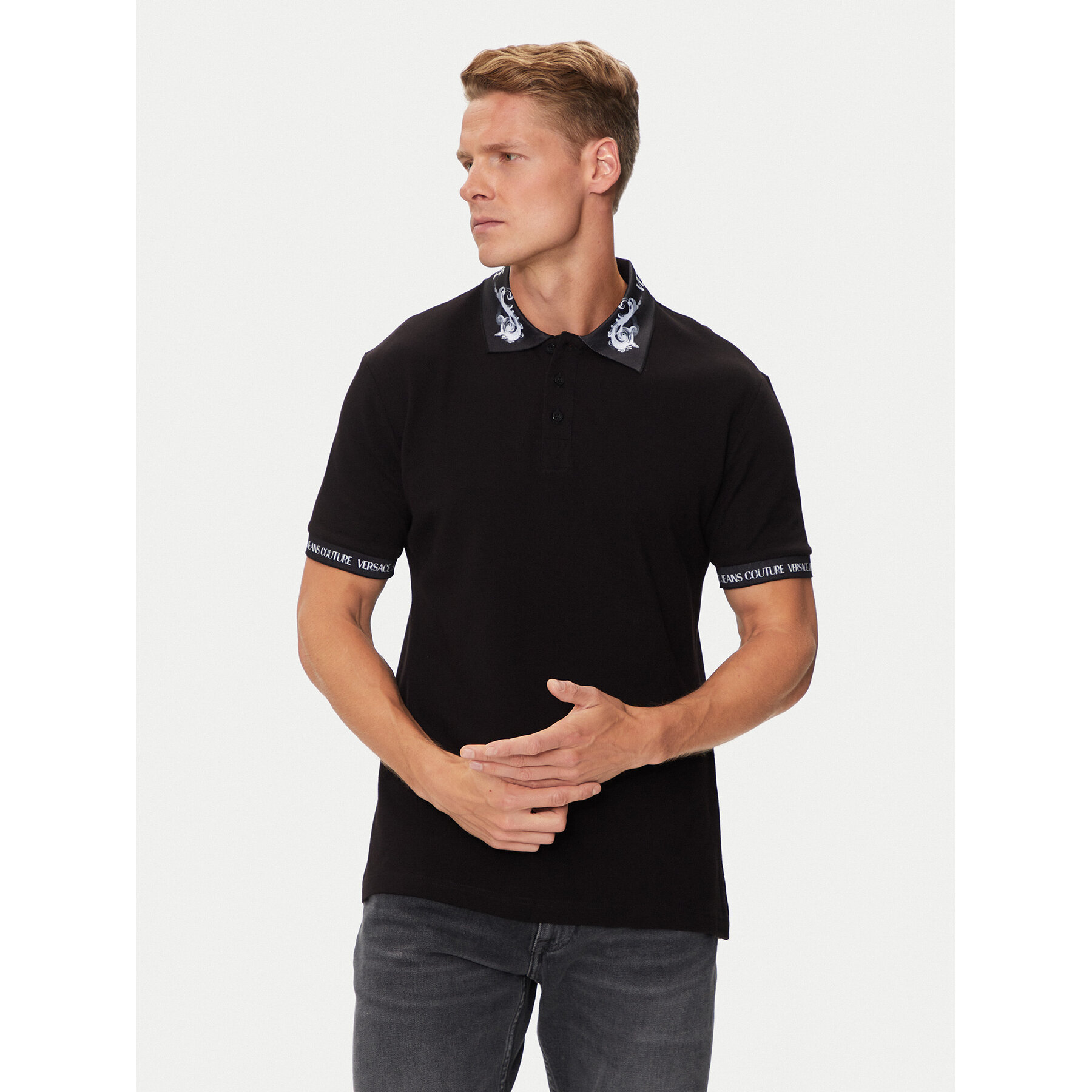 Versace Jeans Couture Polo 76GAGT00 Nero Regular Fit