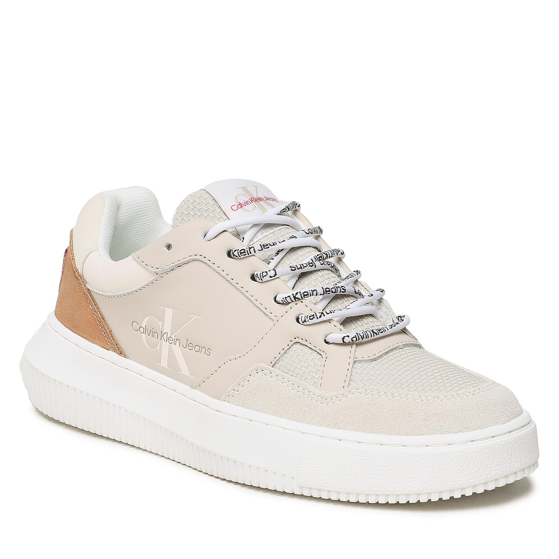Calvin Klein Jeans Chunky Cupsole Fluo Contrast YW0YW00925 Eggshell/Raspberry Sorbet 0F4 – Сникърси