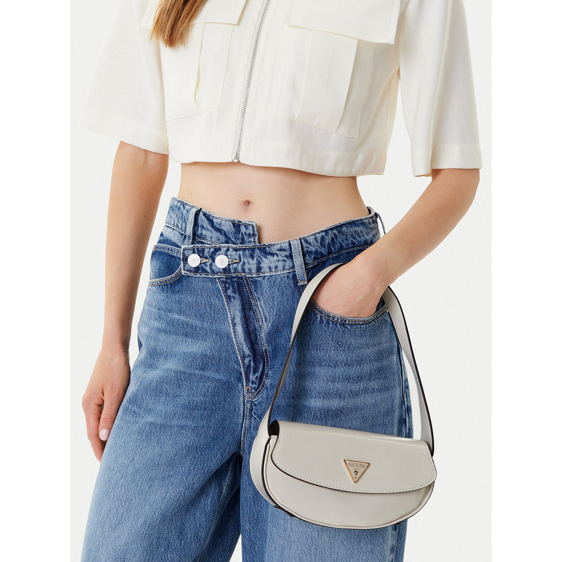Geantă Guess HWNG94 96780 Crem