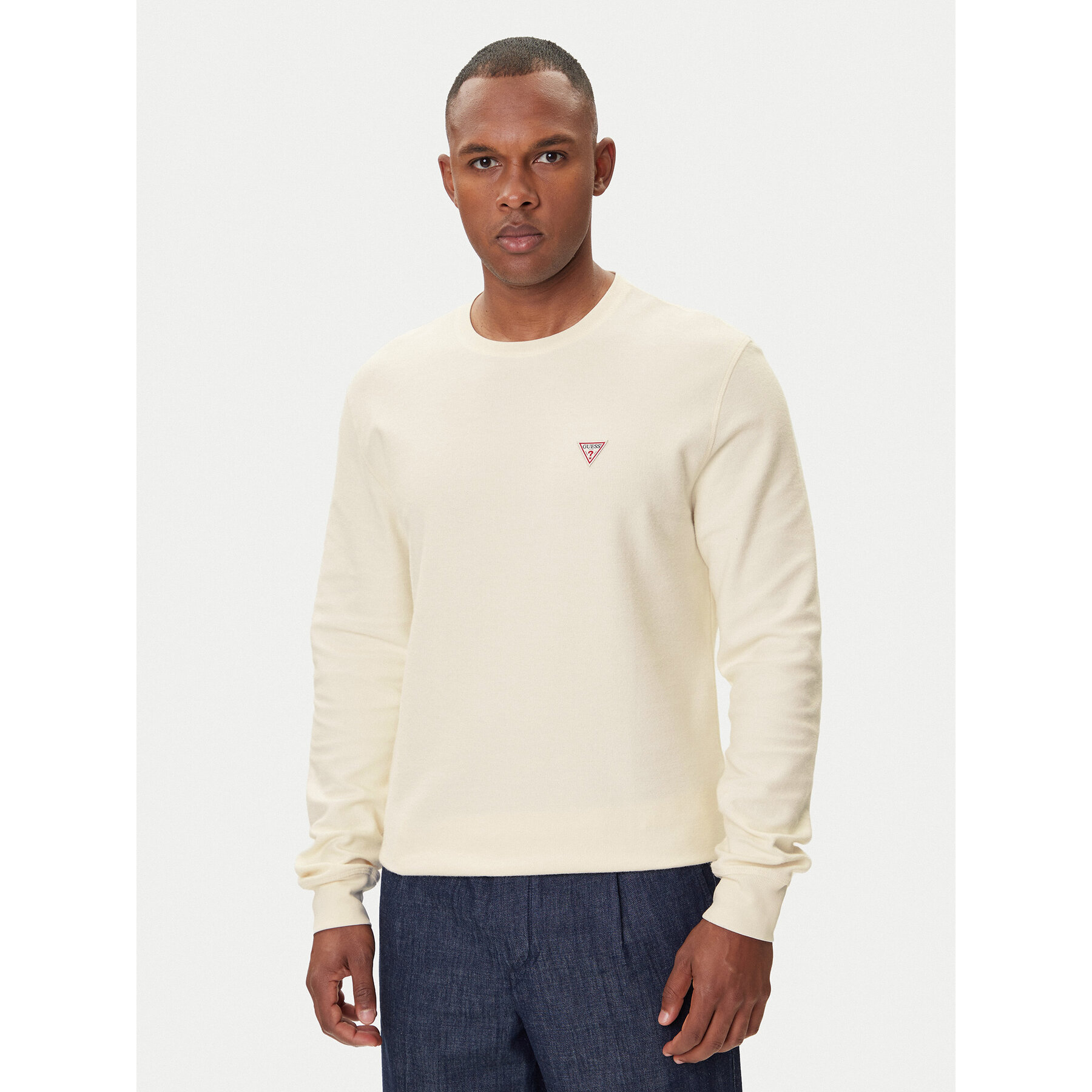 Guess Jeans Longsleeve M4BI77 KCII1 Écru Regular Fit