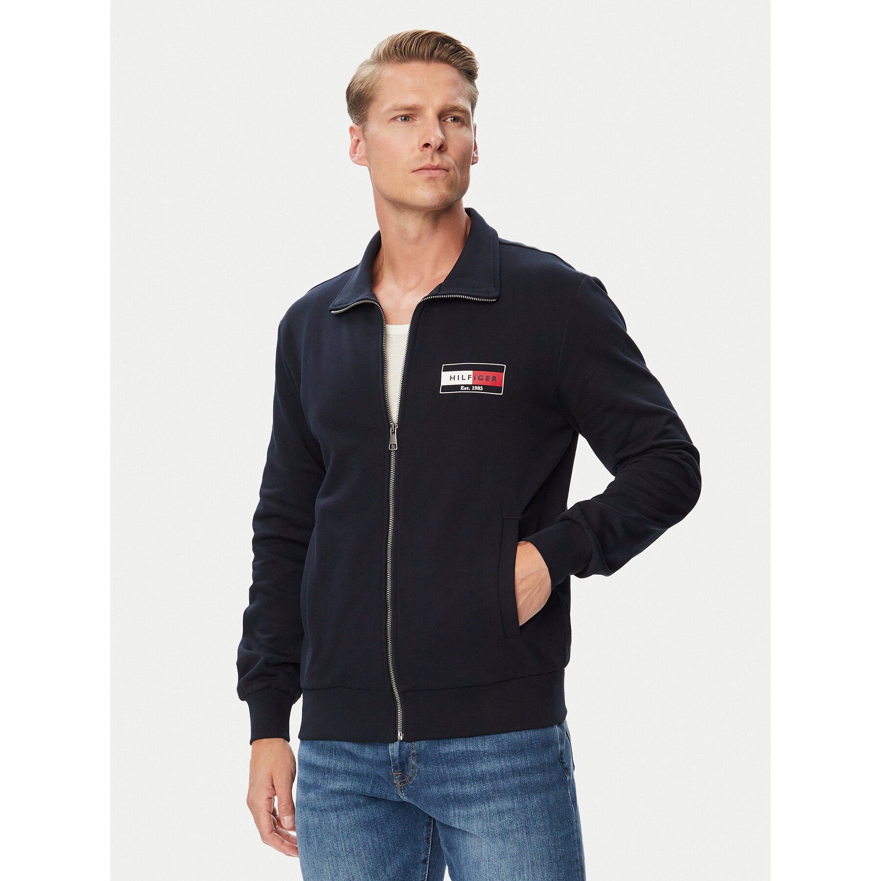 Tommy Hilfiger Sweatshirt Brand Love MW0MW44941 Dunkelblau Regular Fit