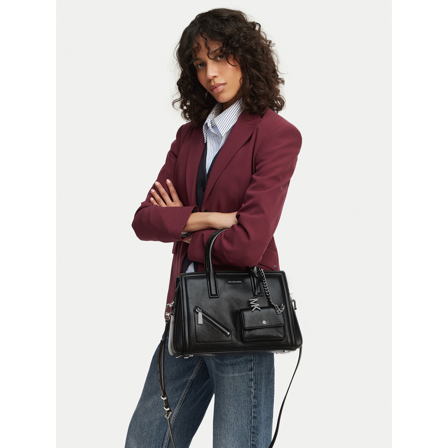 Ročna torba MICHAEL Michael Kors Laila 30S6S9IS2L Črna