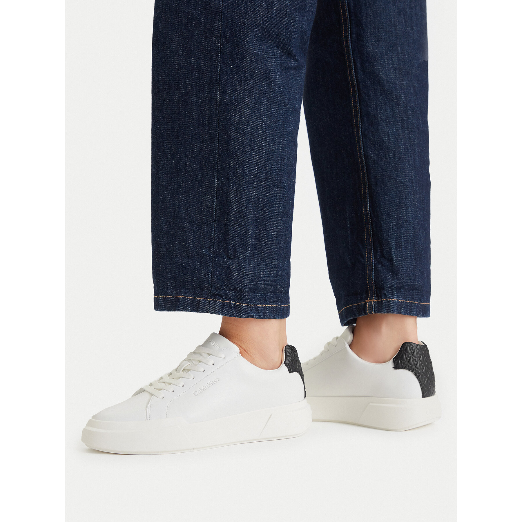 Αθλητικά Calvin Klein Chunky Cupsole Laceup Lth Bt Aop YW0YW02036 Λευκό