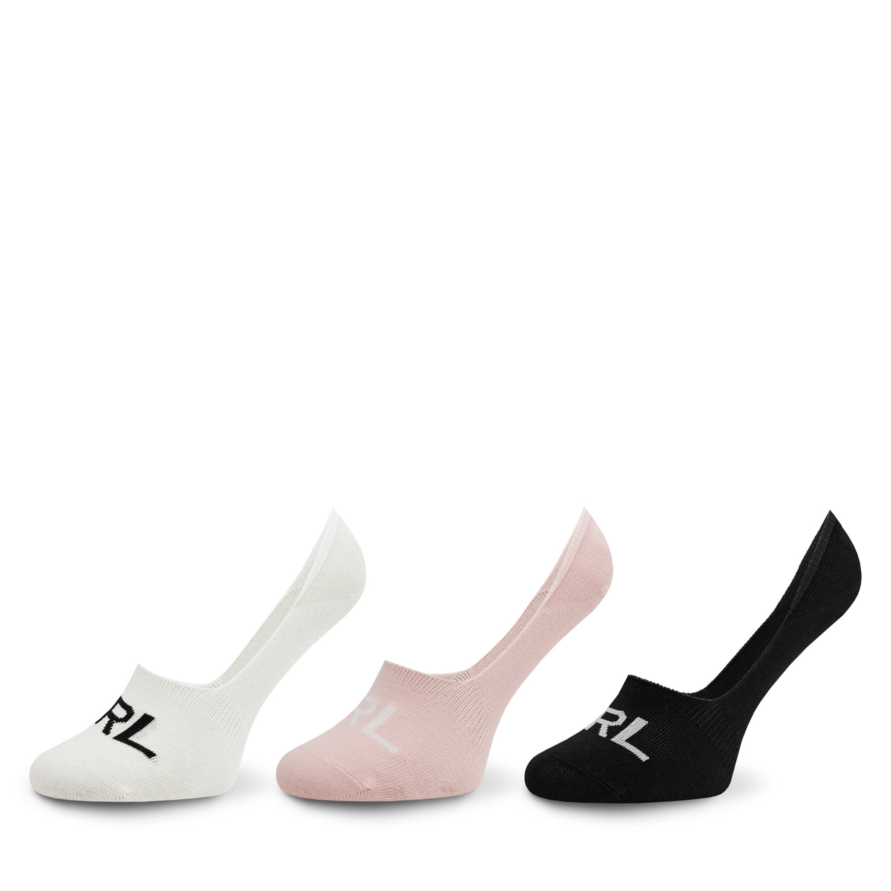 Set 3 parov ženskih stopalk Lauren Ralph Lauren 454945106001 Pink/Ivory/Black