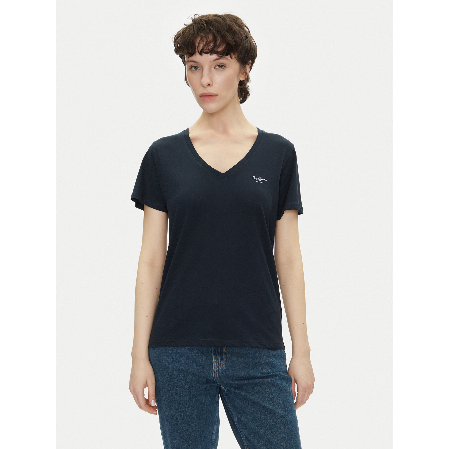 Pepe Jeans Marškinėliai Macy PL506051 Tamsiai mėlyna Regular Fit