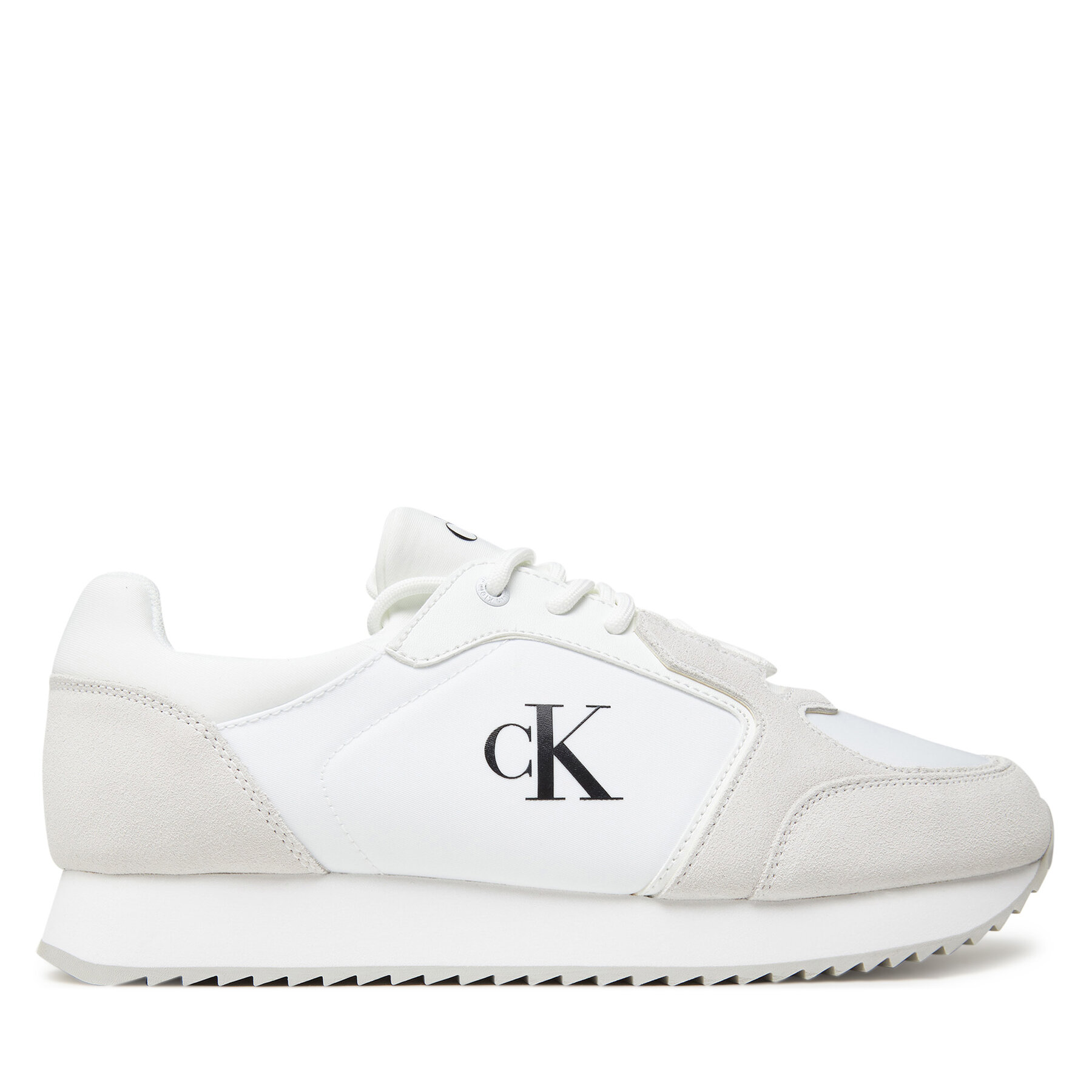 Sneakersy Calvin Klein Jeans Retro Runner Sock Lace Up Ny-Su YM0YM01326 Biela