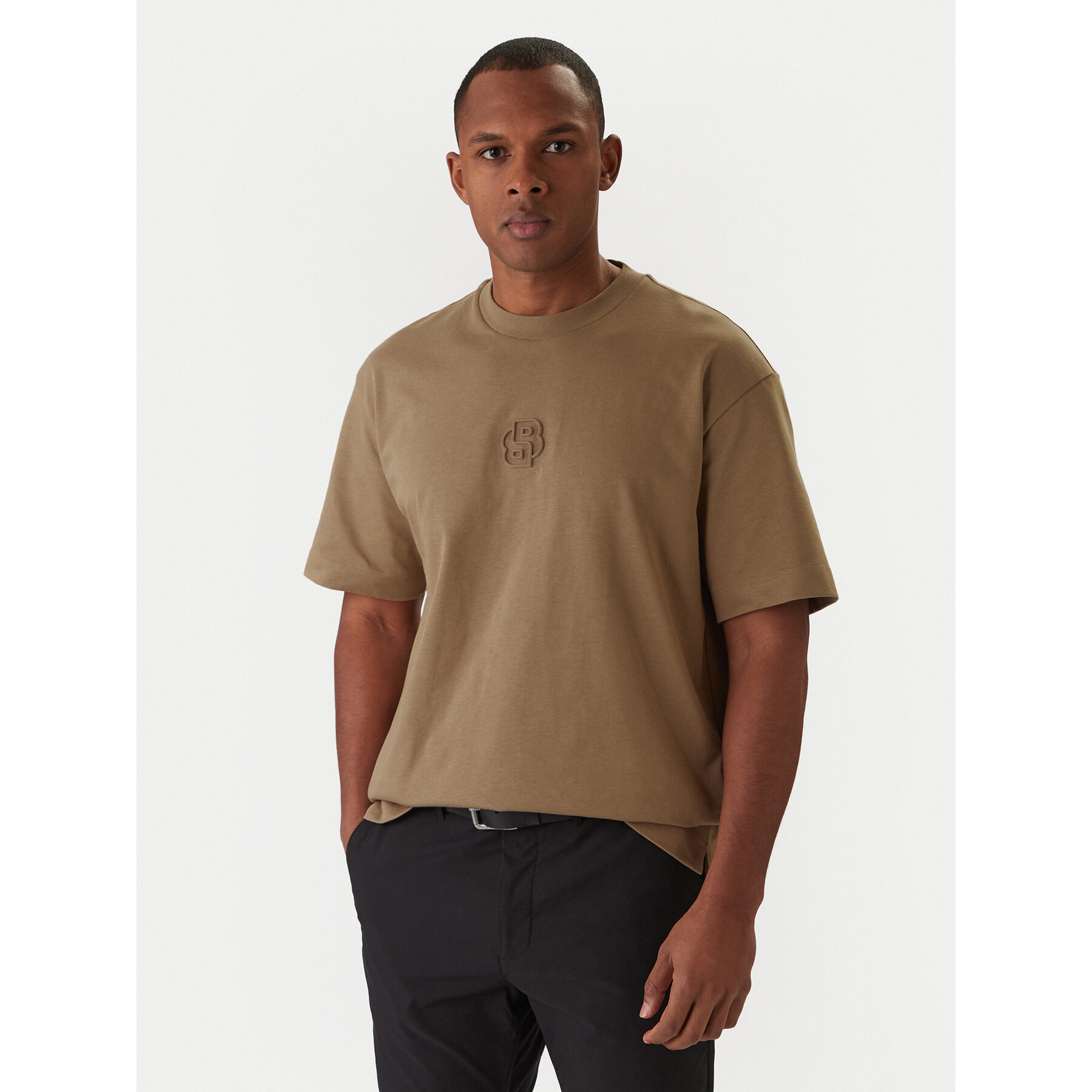 BOSS T-Shirt C-Tames 36 50555106 Khakifarben Relaxed Fit