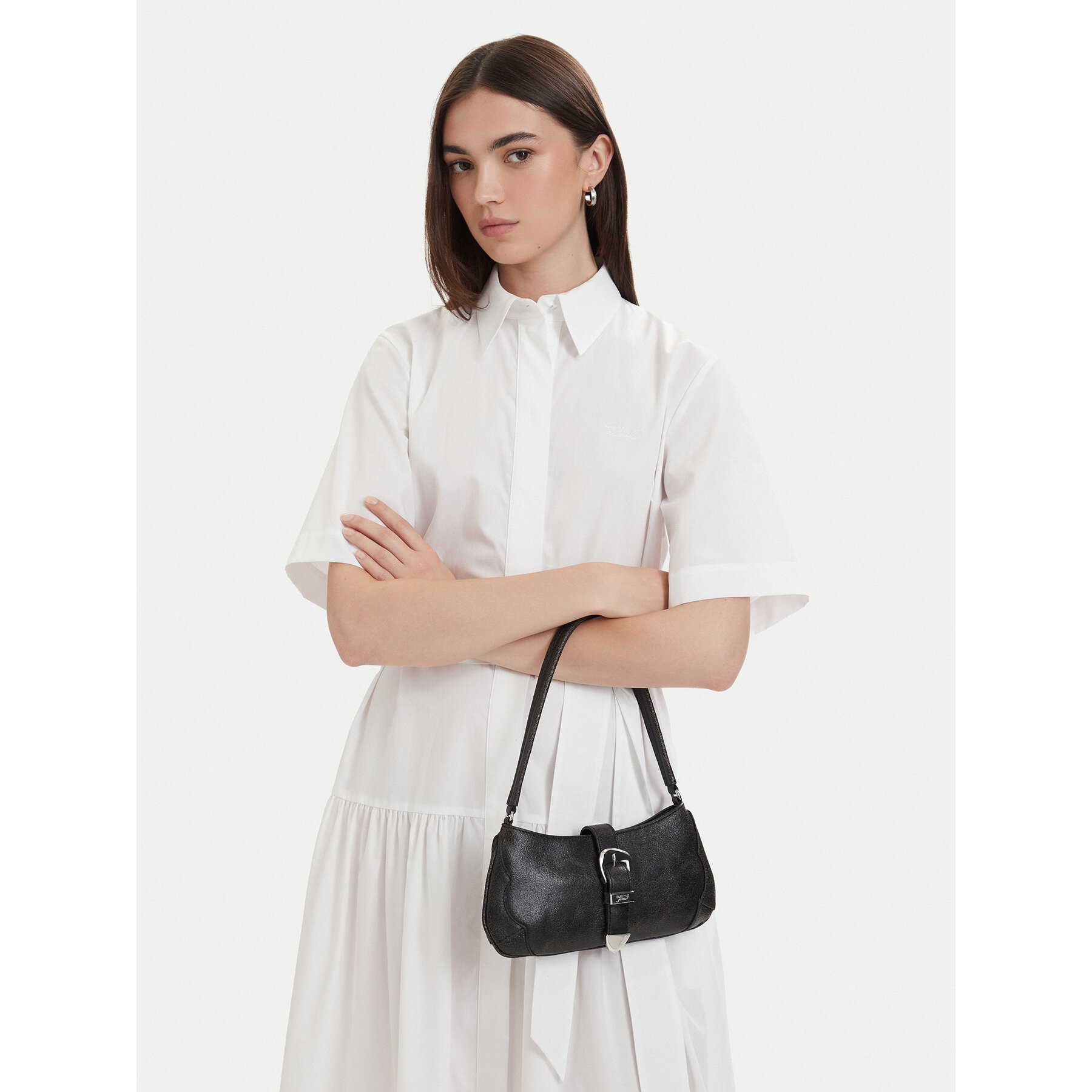 Torbica Tommy Jeans Tjw Cool Leather Shoulder Bag AW0AW18788 Crna