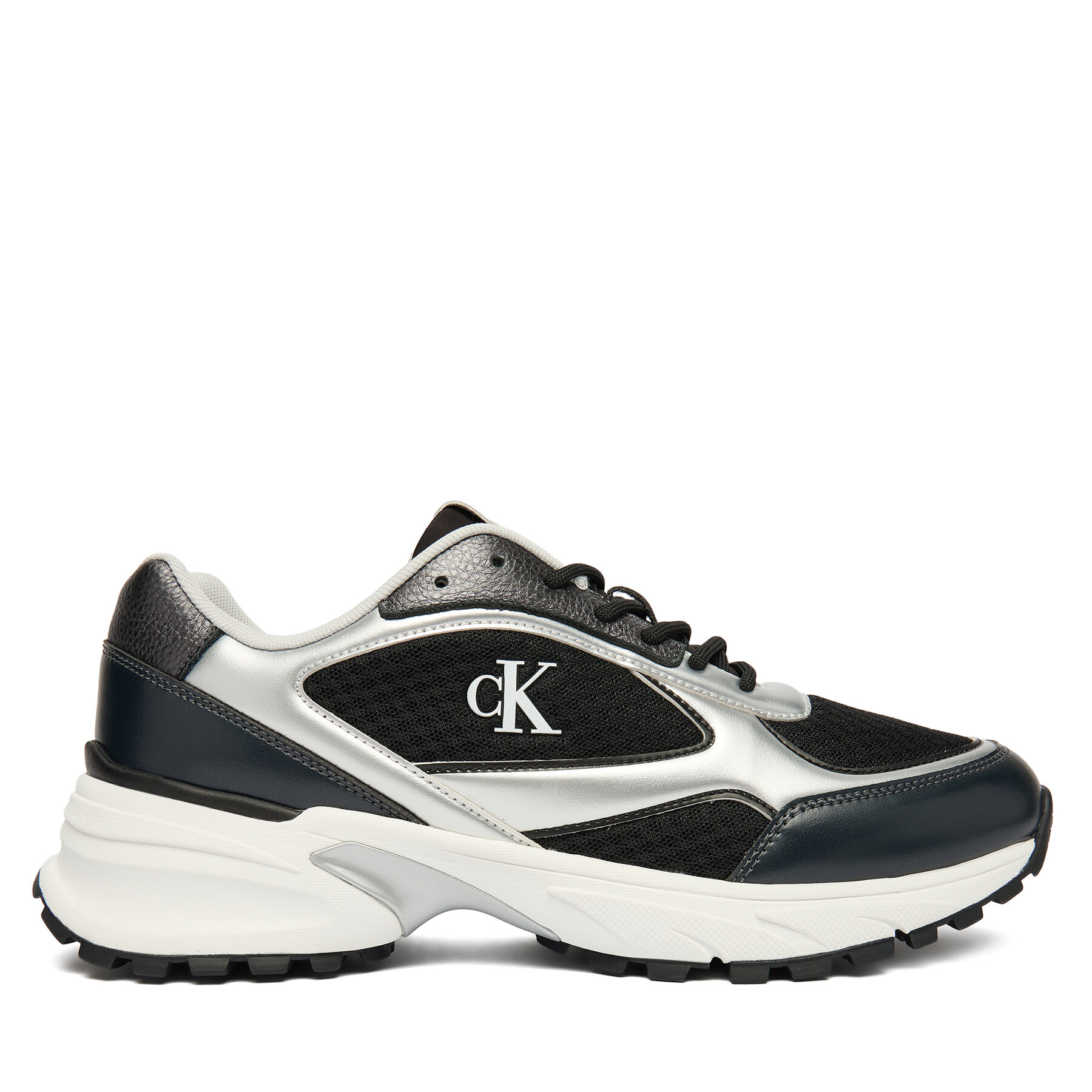 Superge Calvin Klein Hike Runner Laceup Mesh Mix Met YM0YM01402 Črna