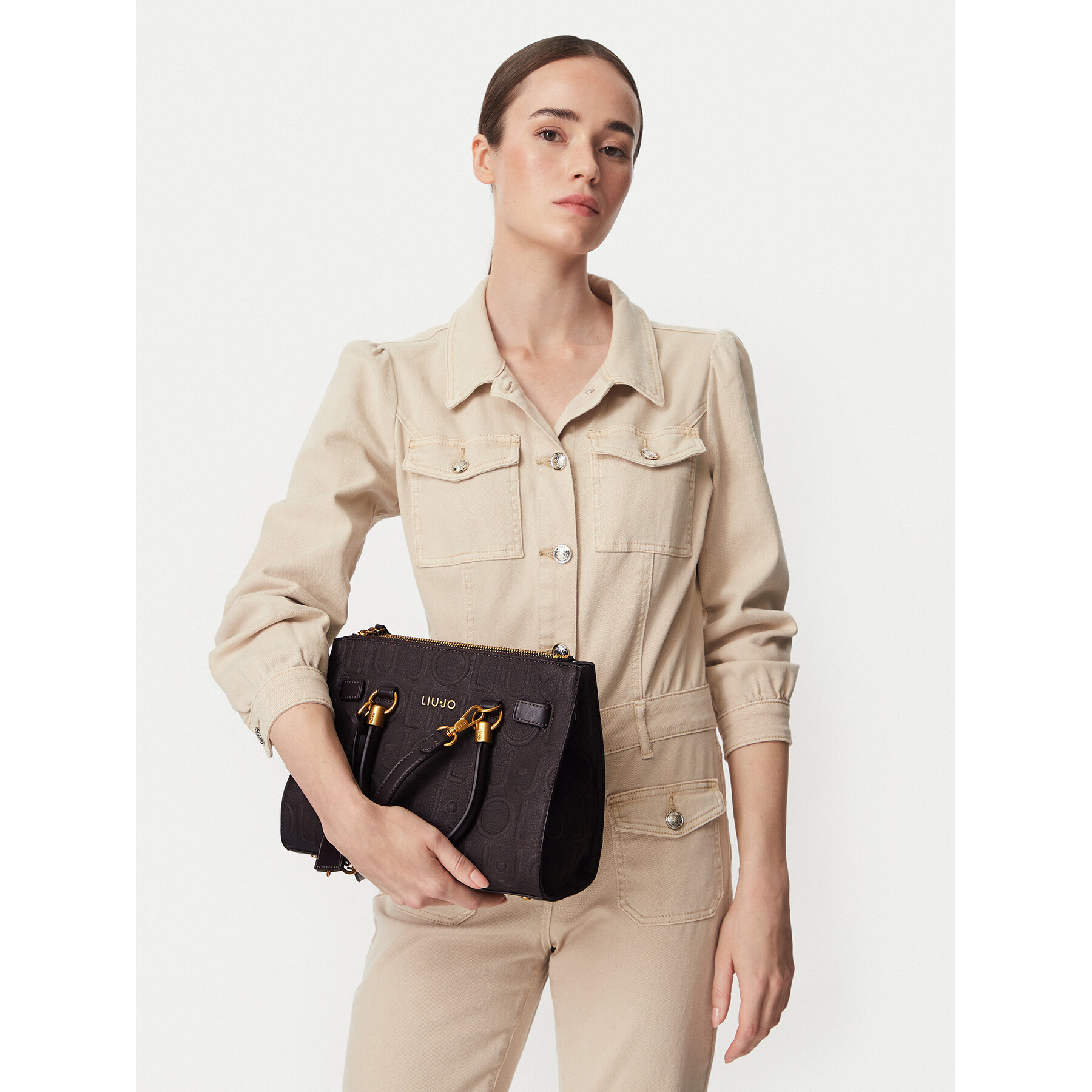 Ročna torba Liu Jo AF6069 E1139 Temno rjava