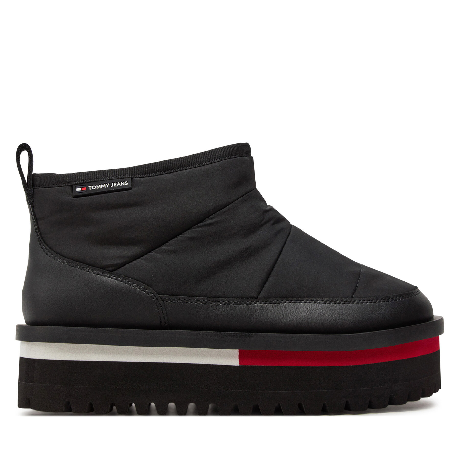 Sněhule Tommy Jeans Tjw Nylon Flatform Boot Wl EN0EN02689 Černá