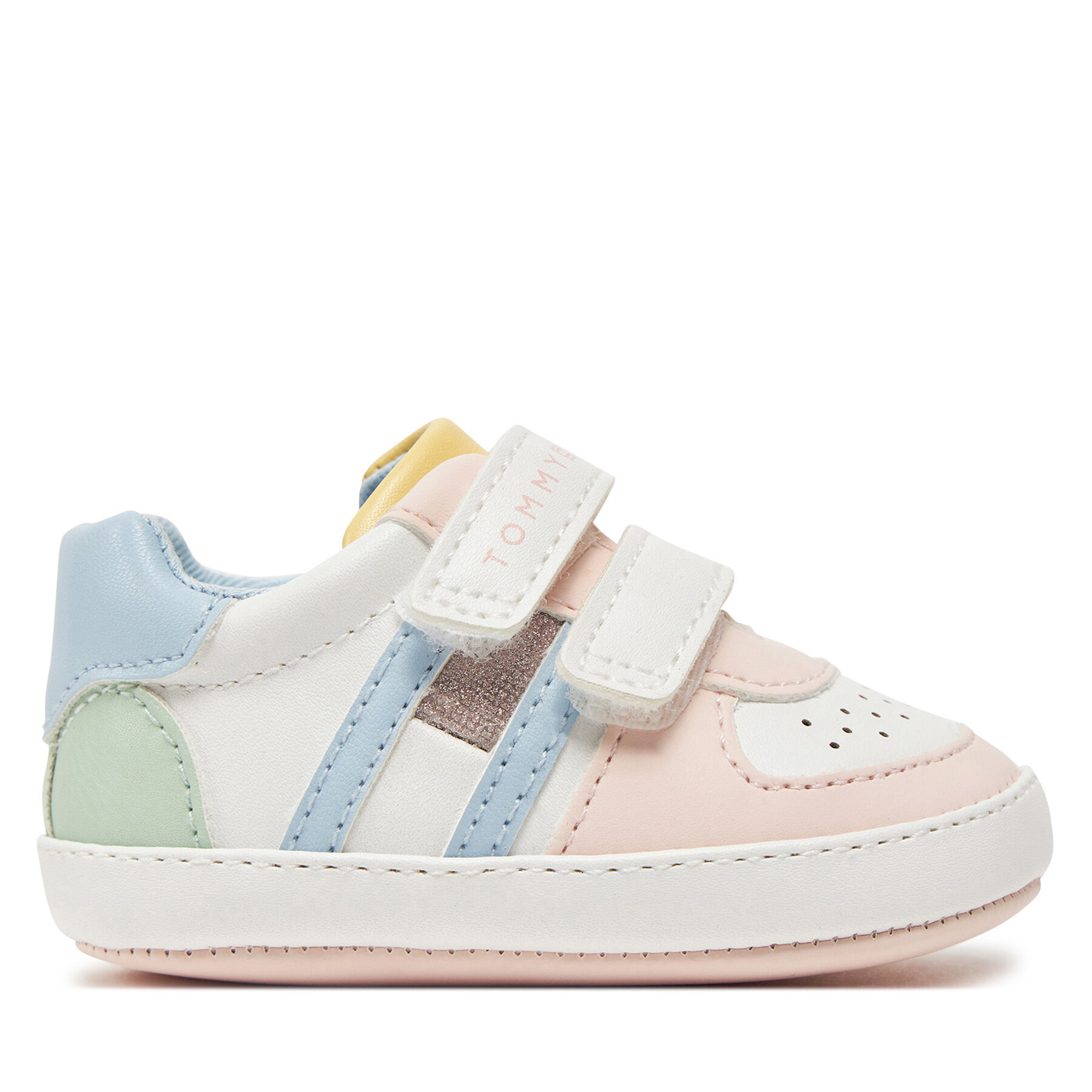 Sneakersy Tommy Hilfiger Flag Low Cut Velcro T0A9-33720-1528 Biela