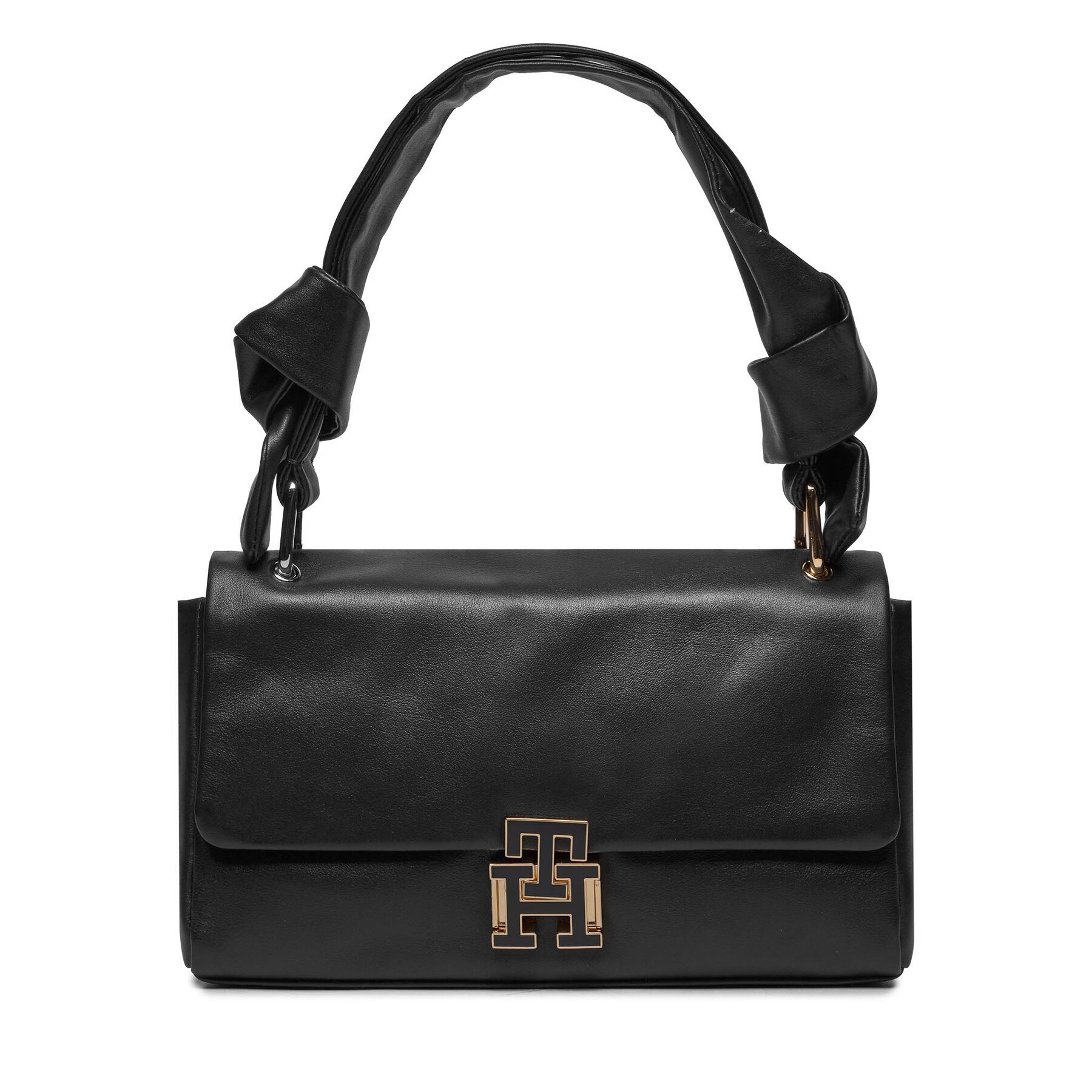 Bolso Tommy Hilfiger Pushlock Leather AW0AW15685 Negro