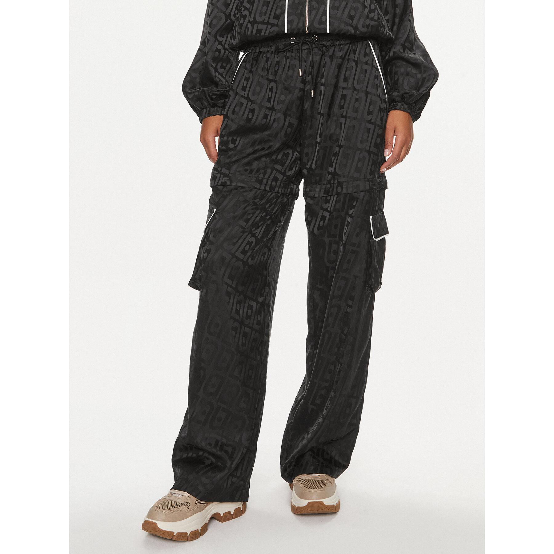 Liu Jo Stoffhose TA4078 TS788 Schwarz Regular Fit
