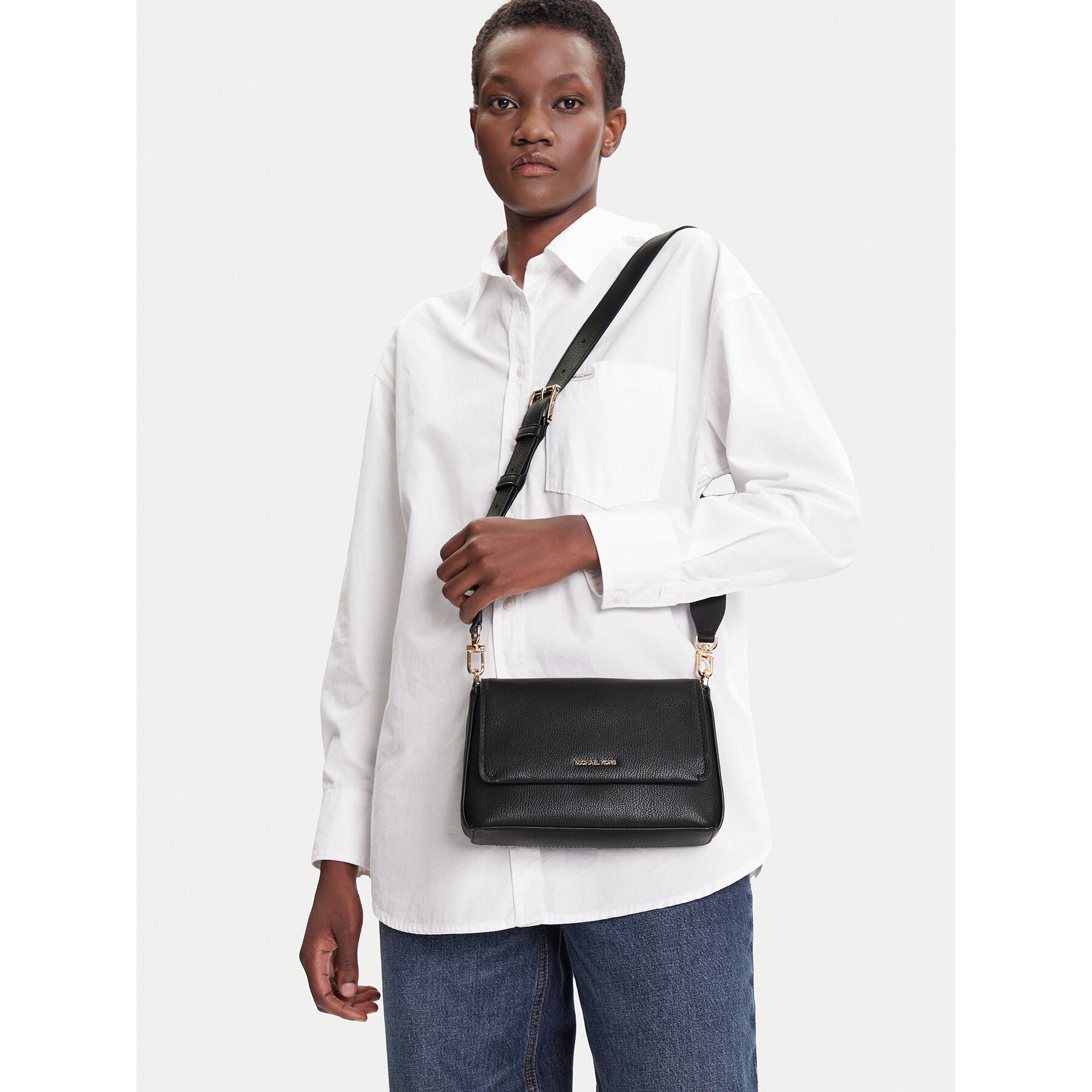 Táska MICHAEL Michael Kors Nessa 30T5G8ZM1L Fekete