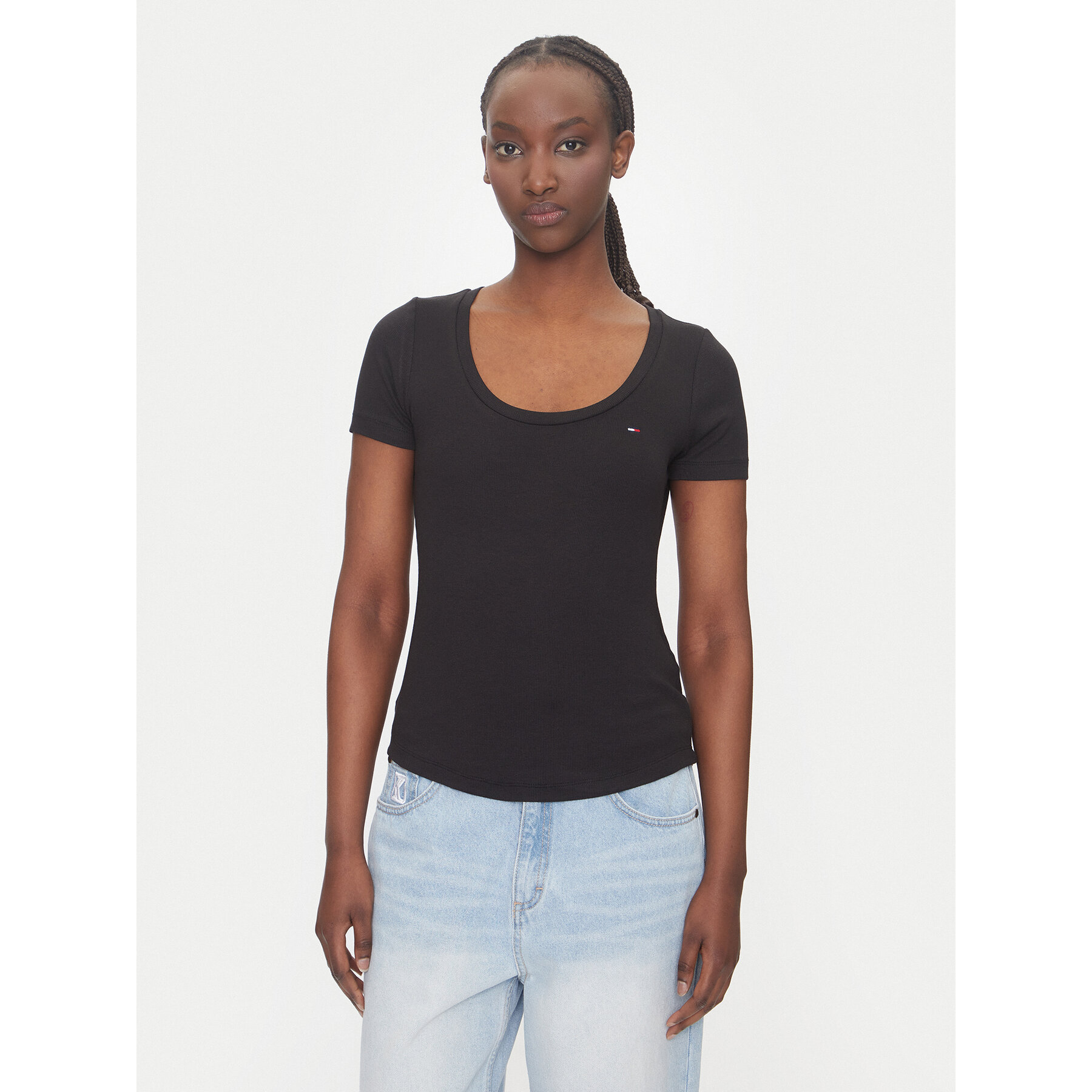 Tommy Jeans T-Shirt Essential DW0DW20916 Μαύρο Regular Fit