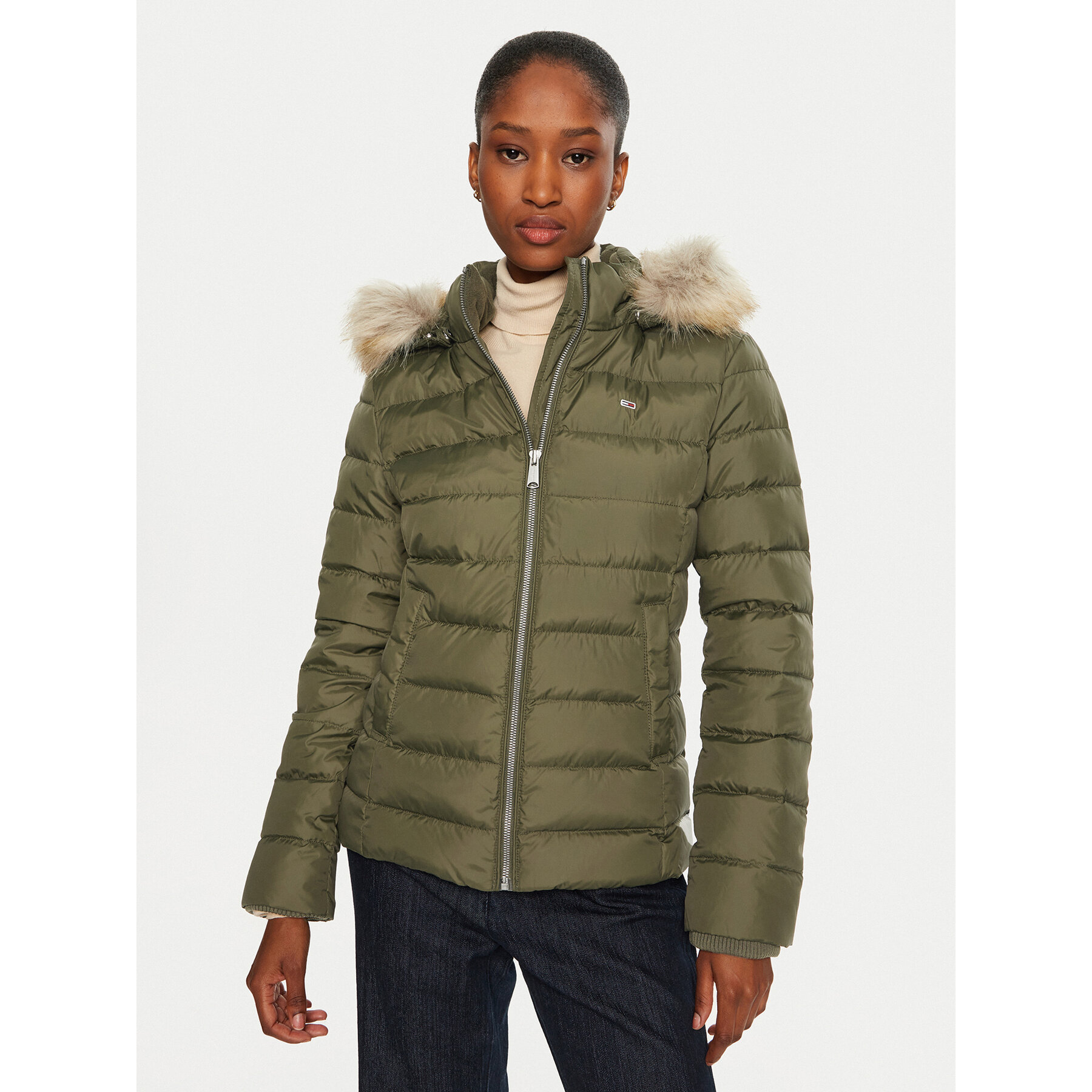 Tommy Hilfiger Daunenjacke DW0DW18312 Grün Slim Fit