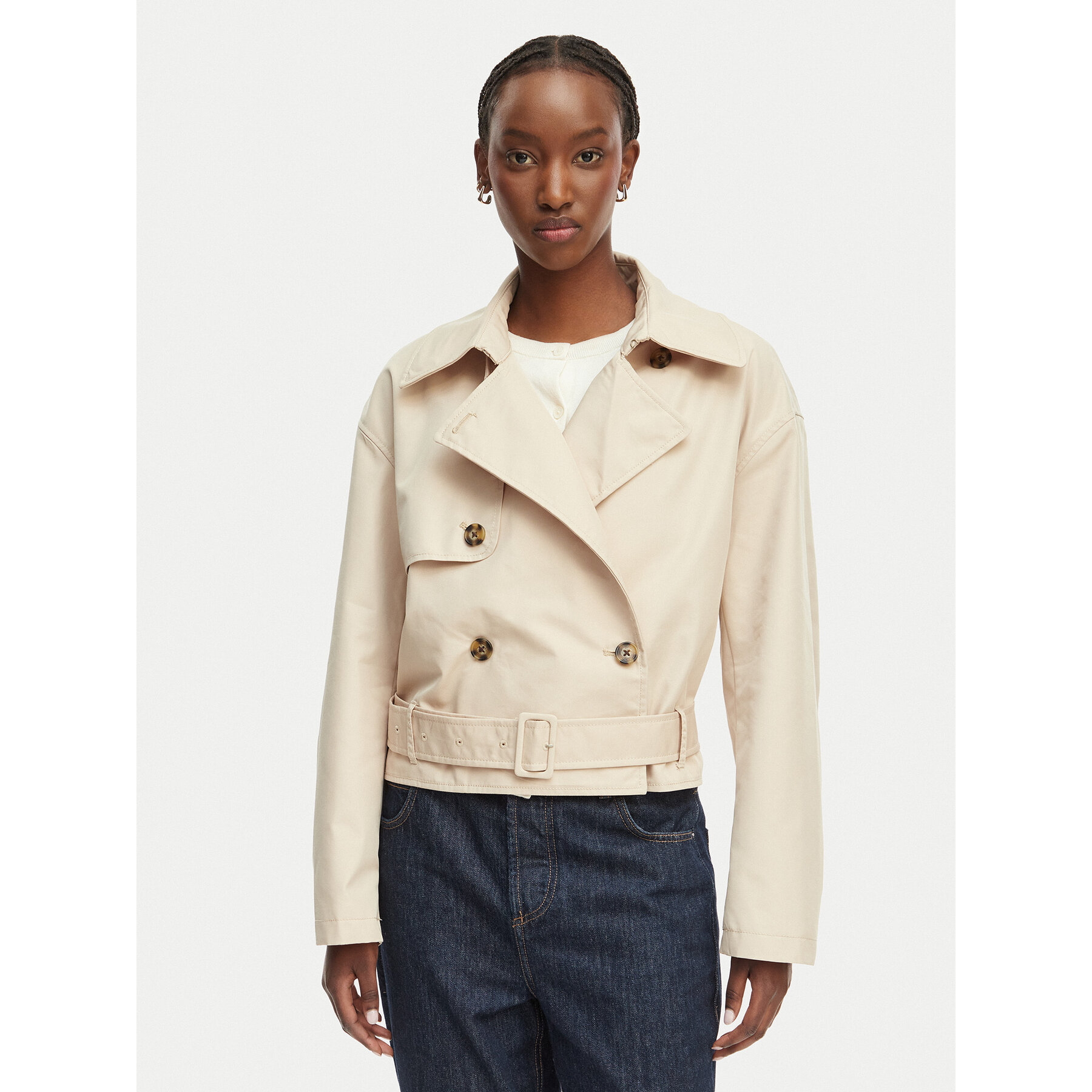 Tommy Jeans Tenchcoat DW0DW22322 Hellbeige Relaxed Fit