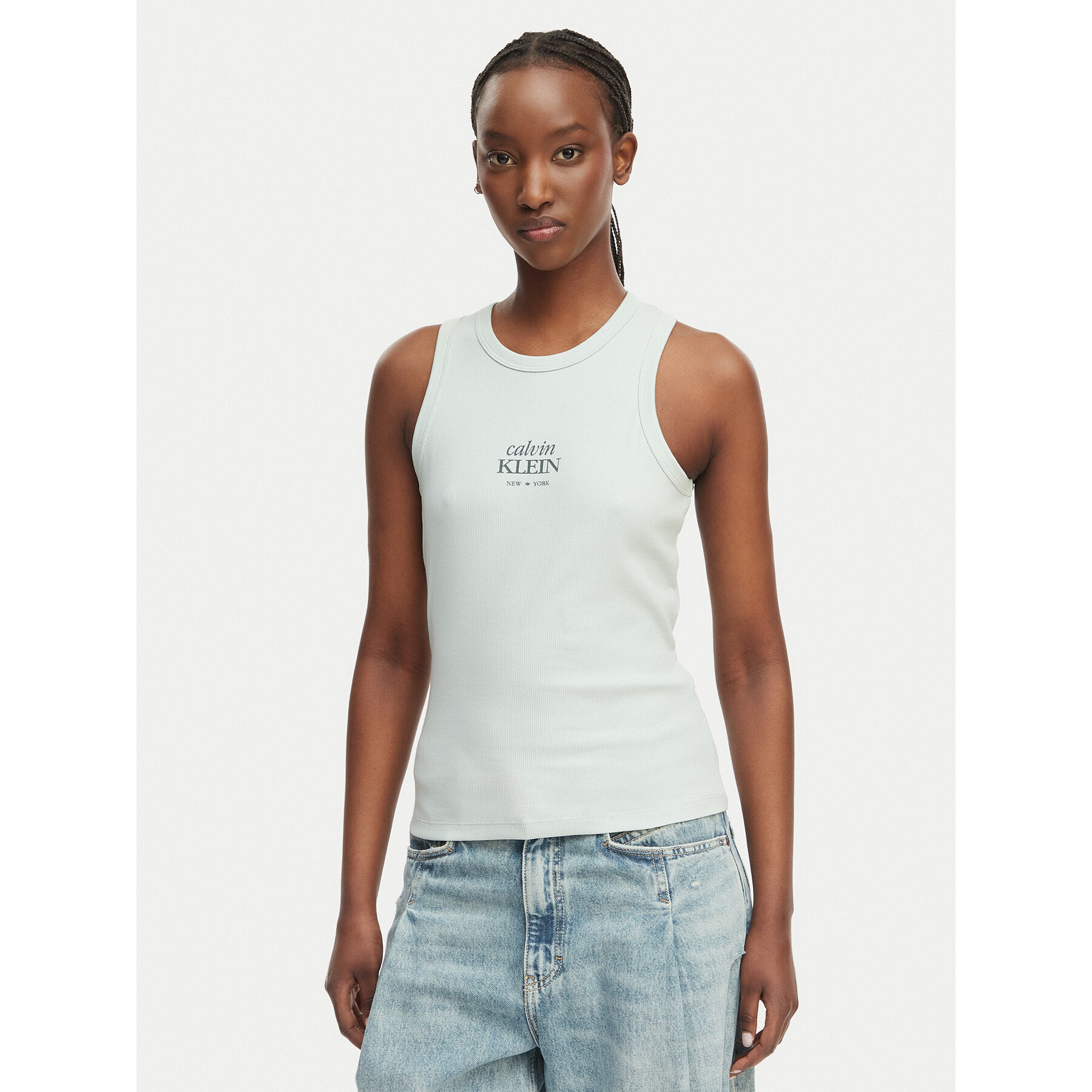Calvin Klein Jeans Top LV047F239G Hellgrün Slim Fit