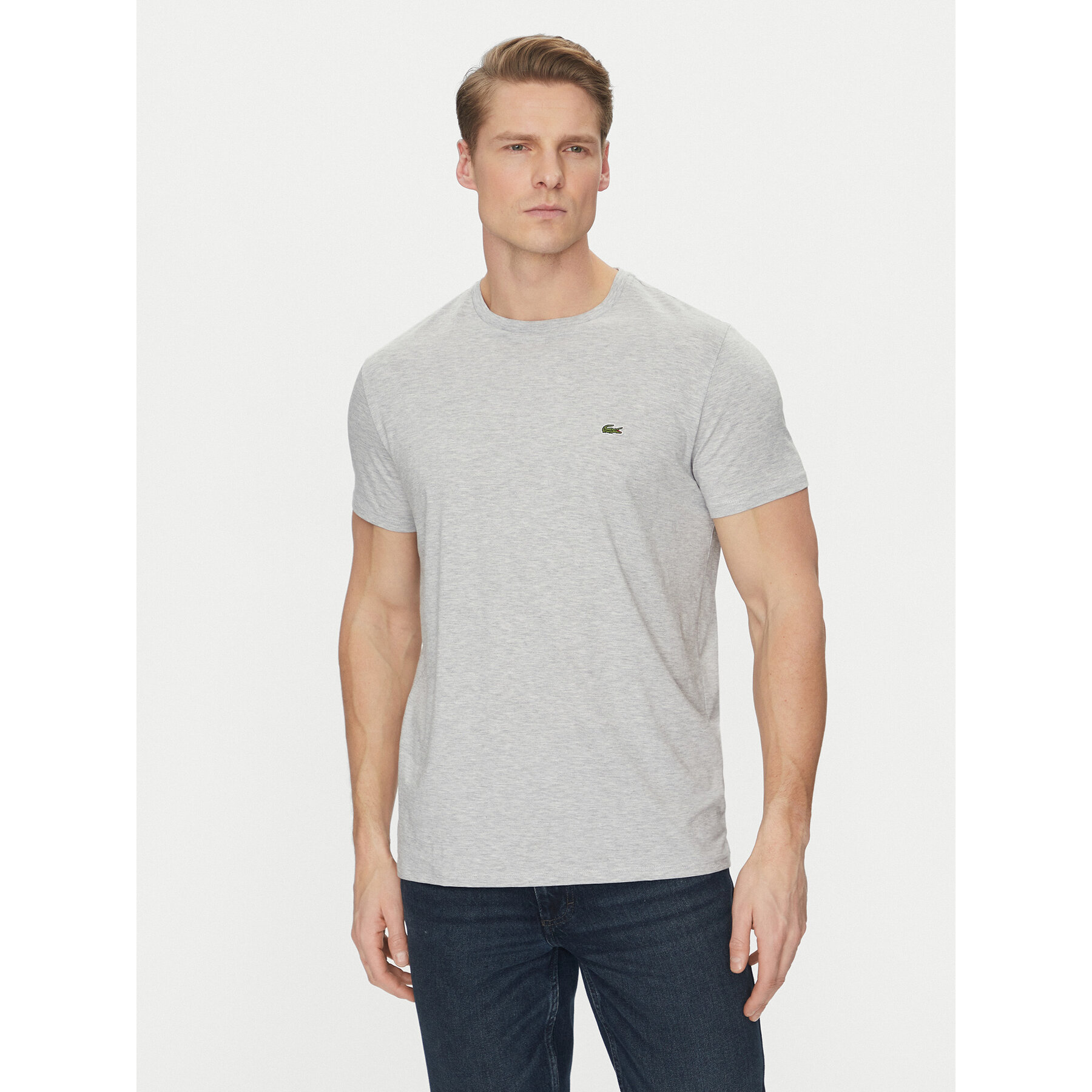 Lacoste T-shirt TH6709 Siva Regular Fit