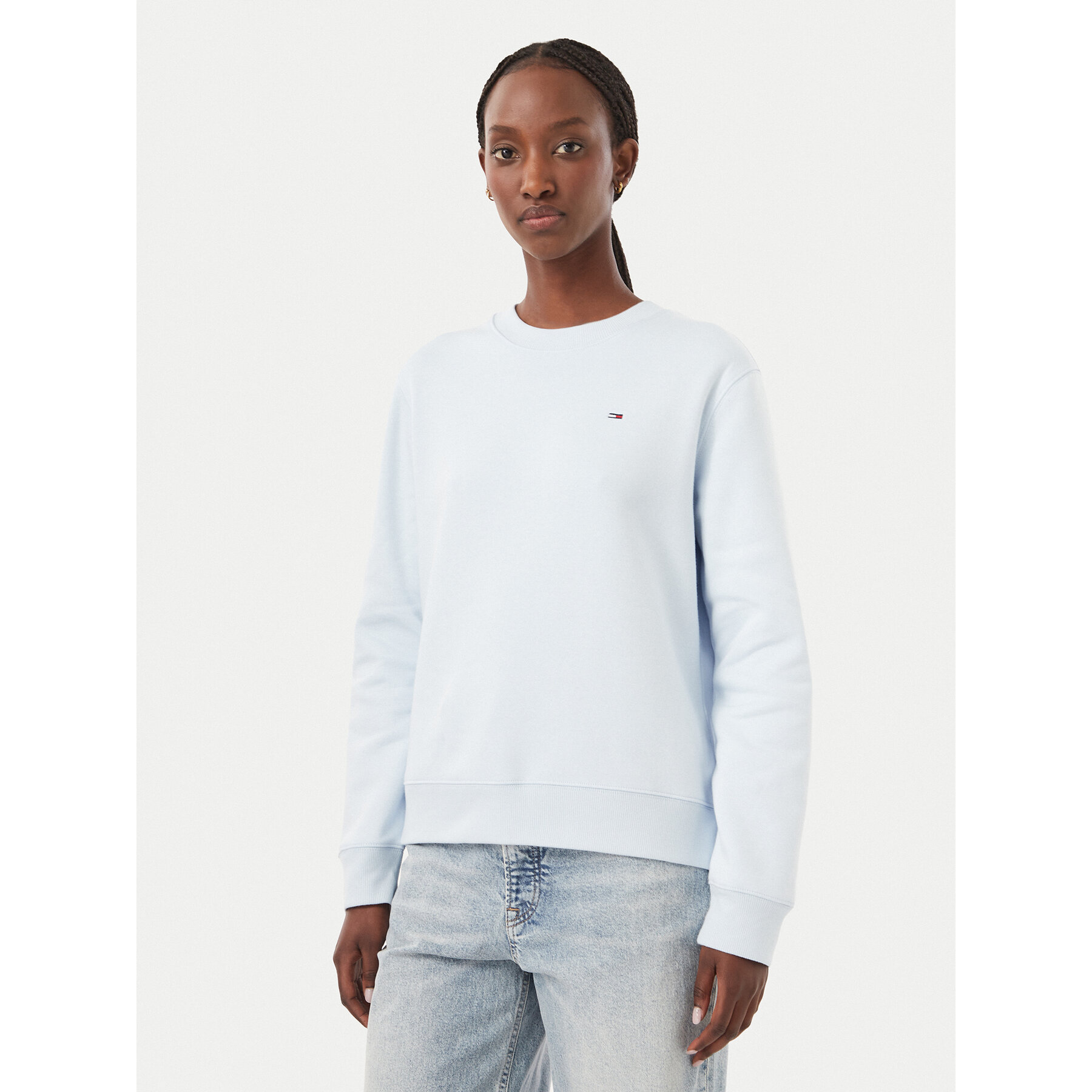 Tommy Jeans Sweatshirt Flag DW0DW19959 Hellblau Regular Fit