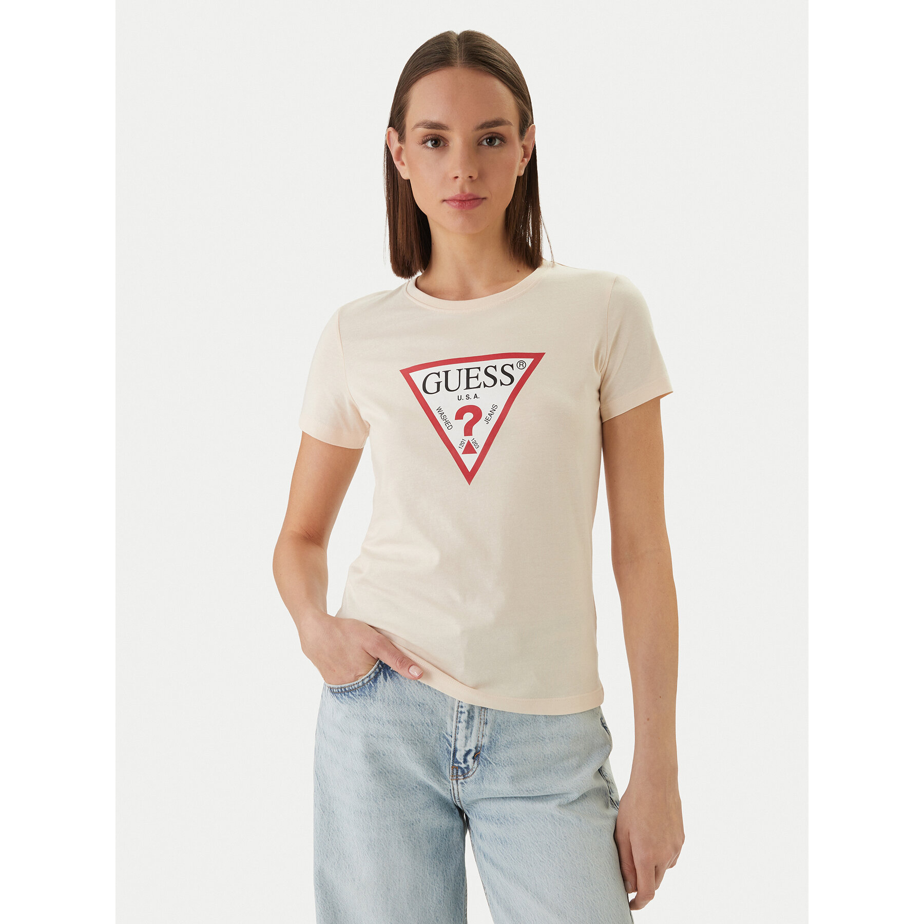 Guess T-shirt W1YI1B I3Z14 Narančasta Regular Fit